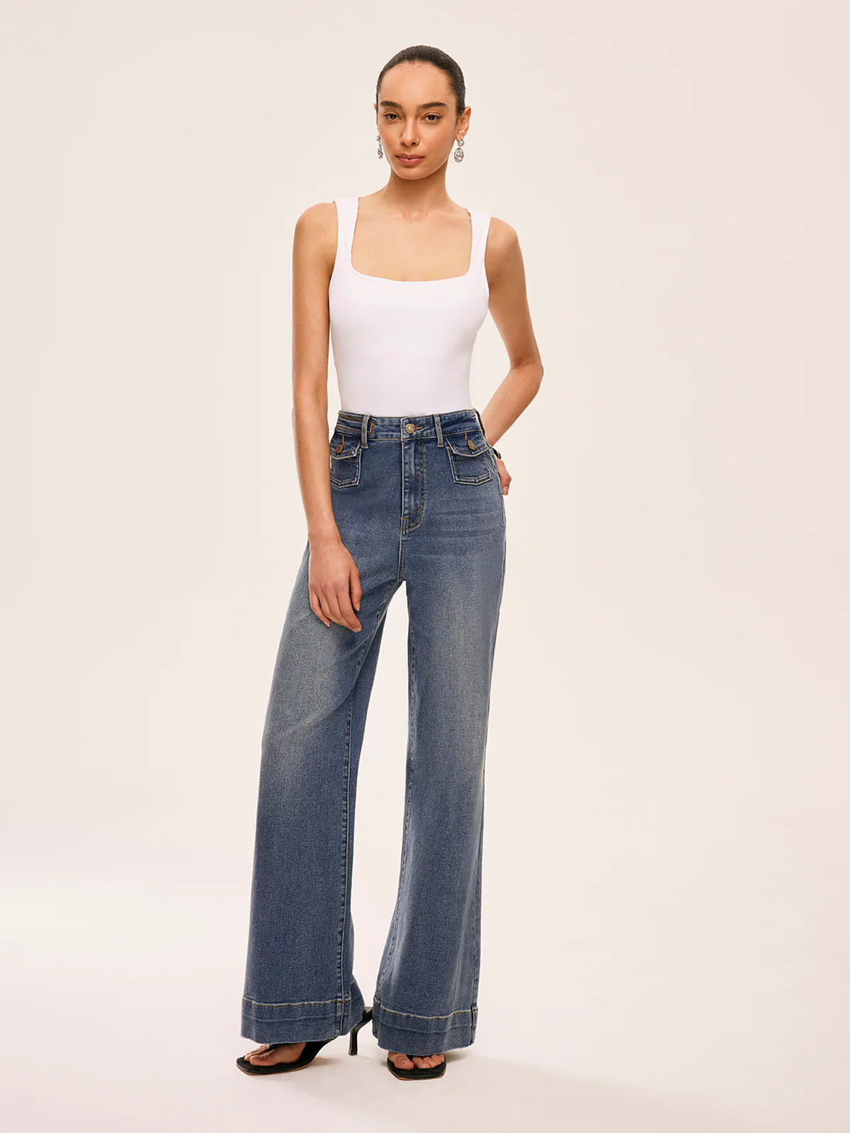 Mid-Waist Decor Pocket Pants - Image 4