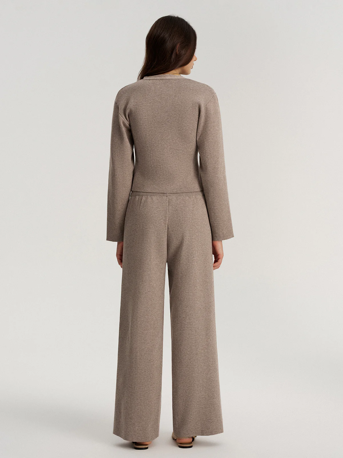 Mid-Waist Knit Wide-Leg Pants - Image 6