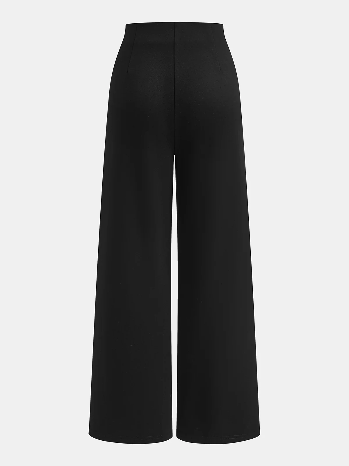 Mid-Waist Metal Button Casual Pants - Image 2