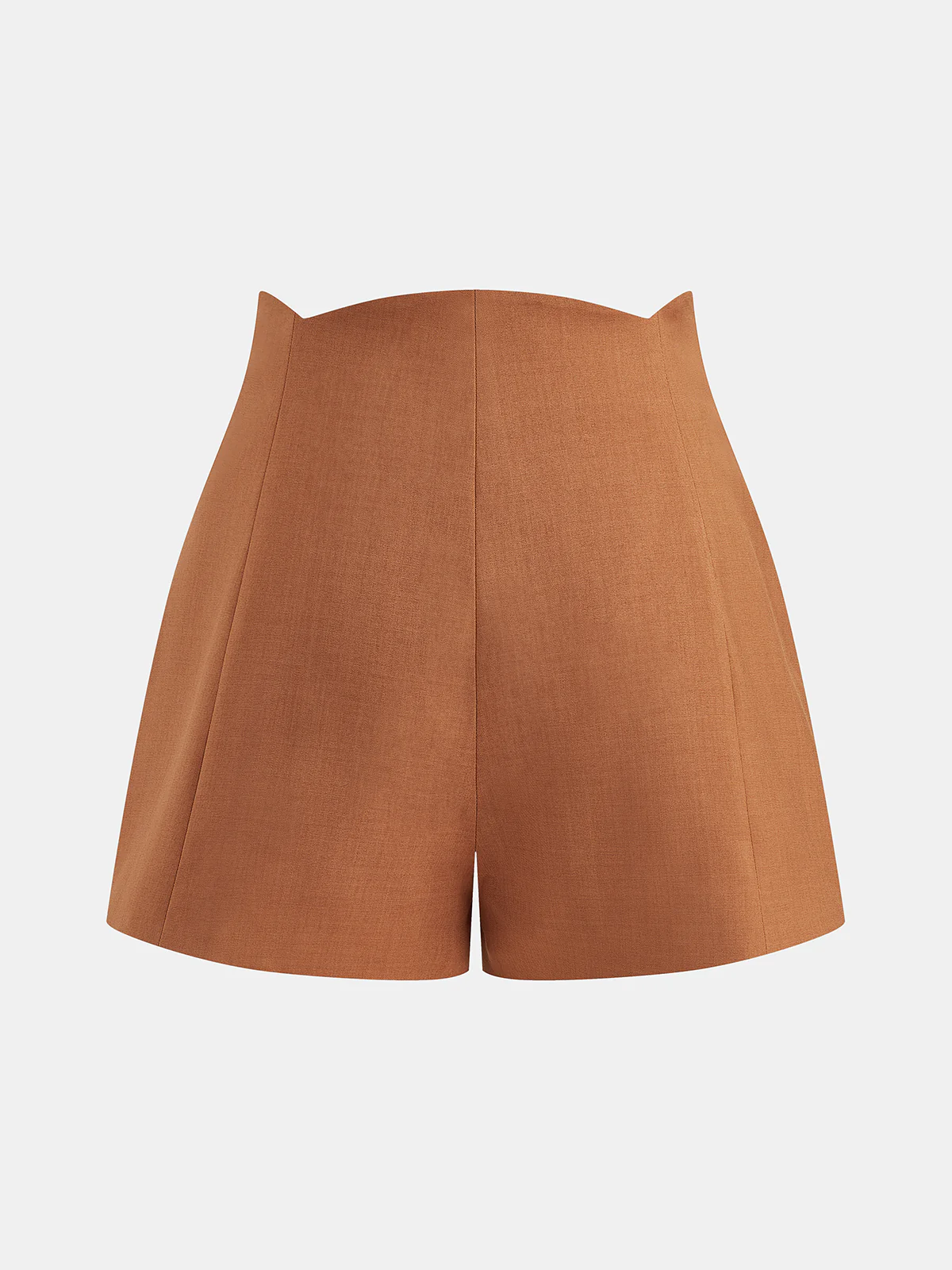Mid-Waist Metal Detail Tailored Shorts - Image 2