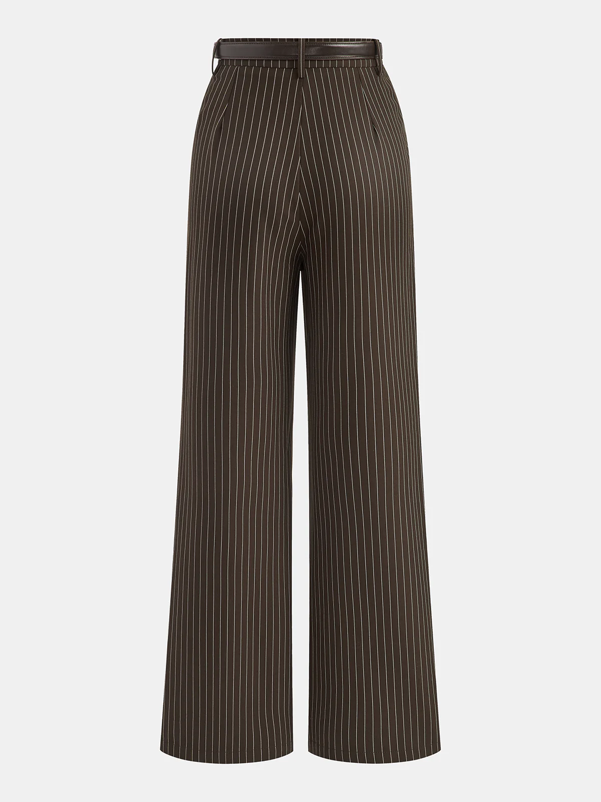 Mid-Waist Pinstripe Belted Pants - Image 3