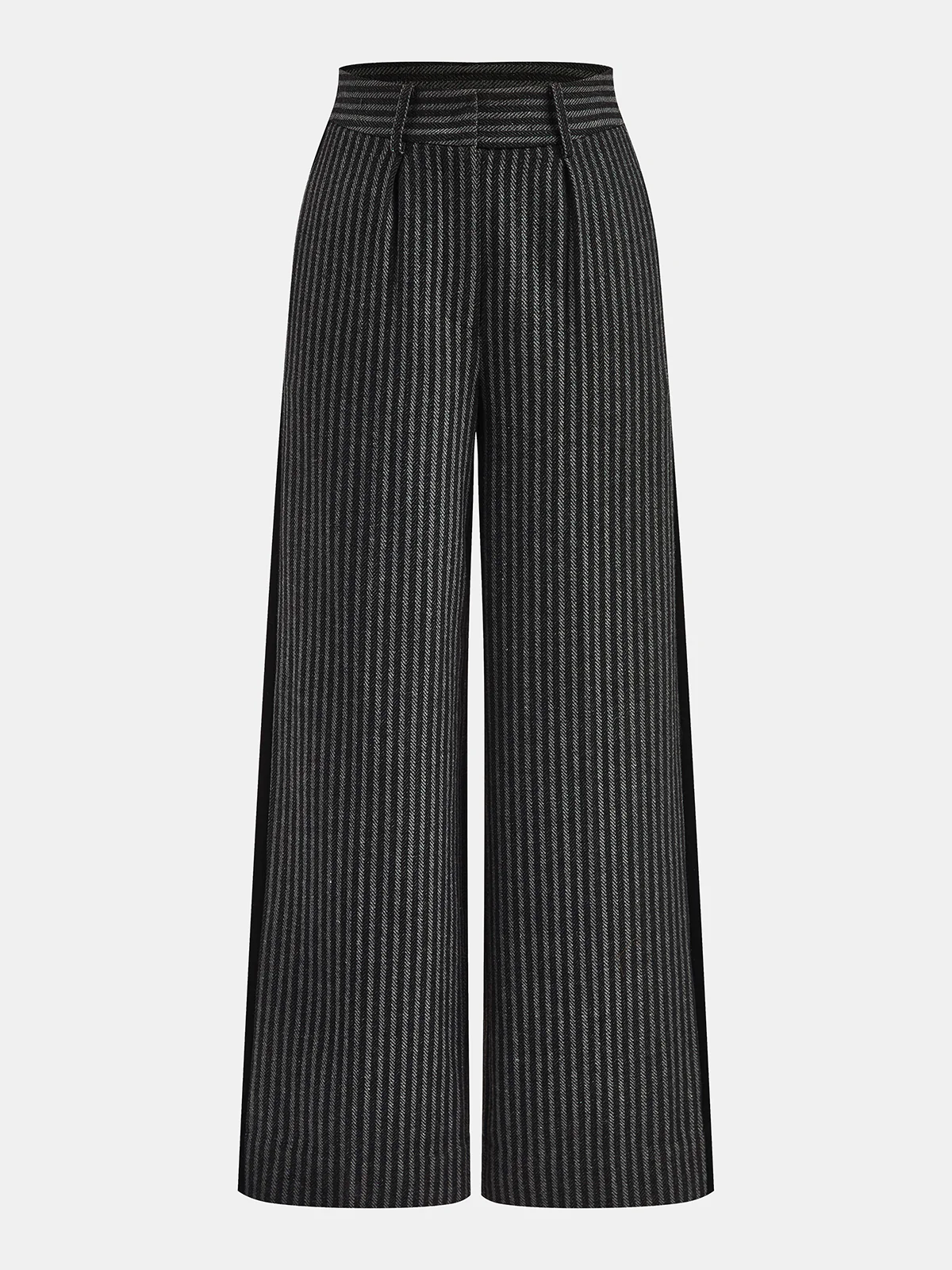 Mid-Waist Pinstripe Wide-Leg Pants - Image 2