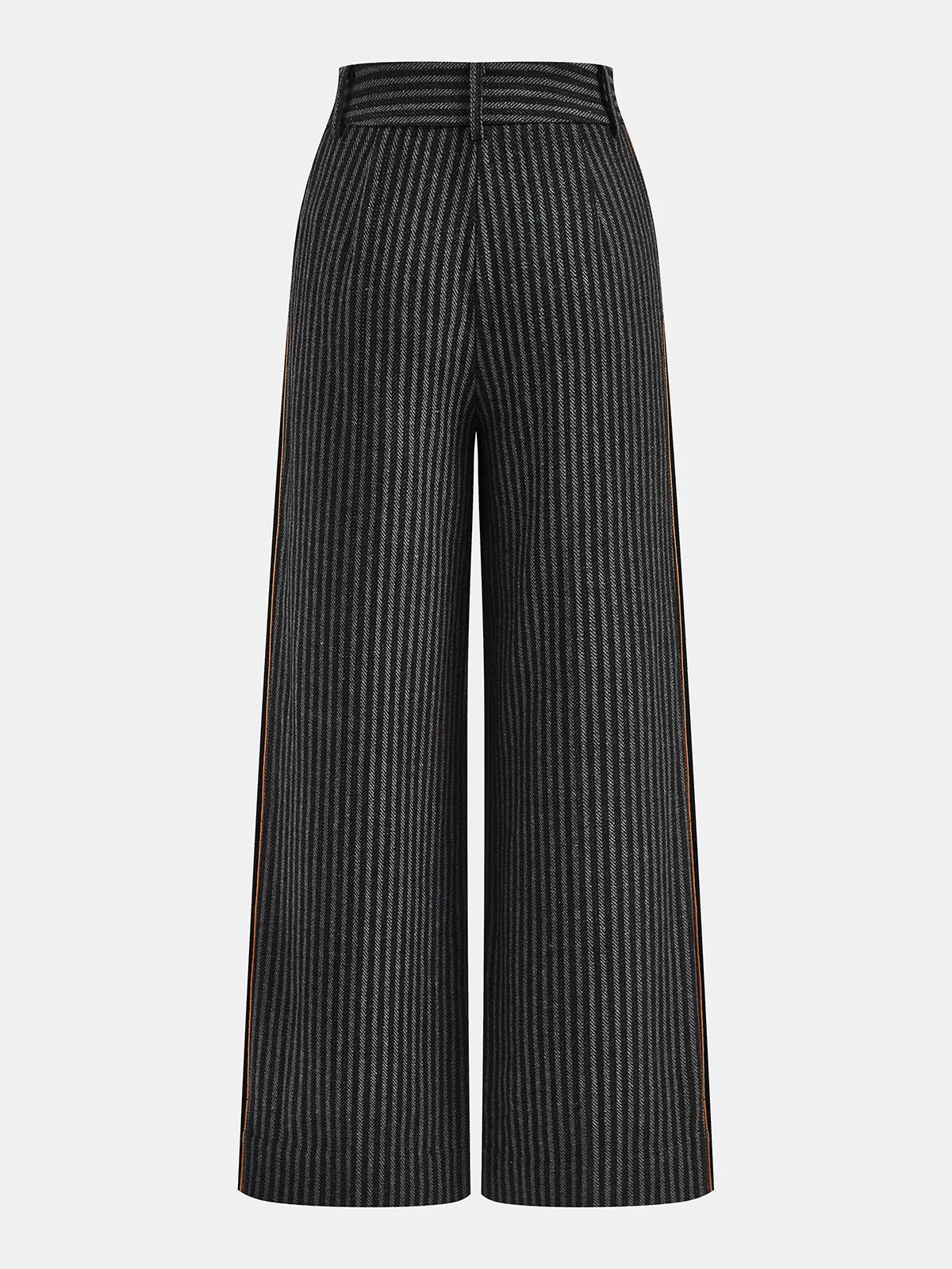 Mid-Waist Pinstripe Wide-Leg Pants - Image 3