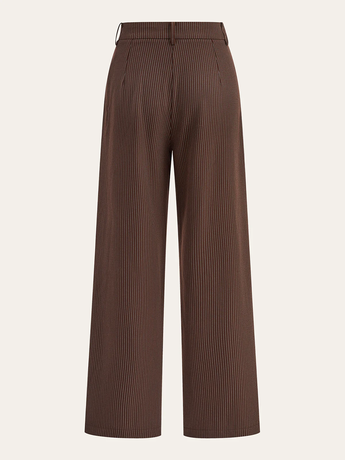 Mid-Waist Pinstriped Wide-Leg Pants - Image 3