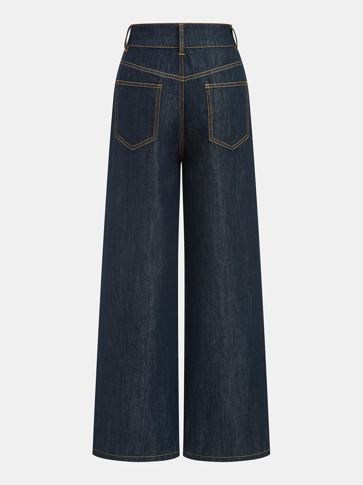 Mid-Waist Pleated Wide-Leg Jeans - Image 2