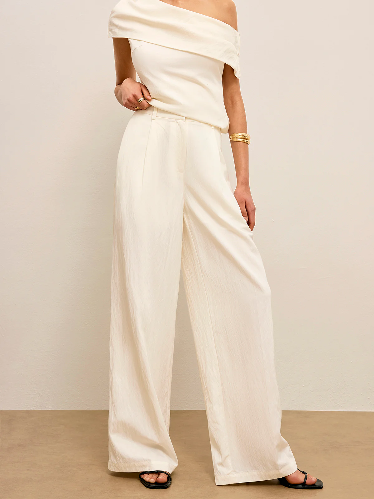 Mid-Waist Pocket Detail Pants - Image 4