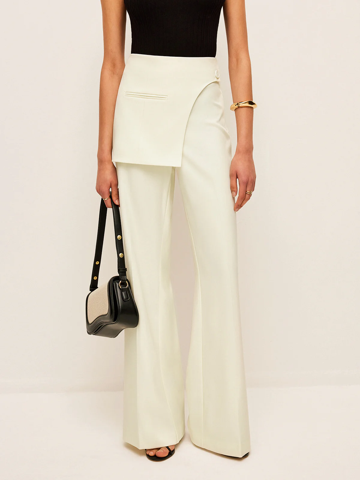 Mid-Waist Pockets Pants With Wrap Detail - Image 2