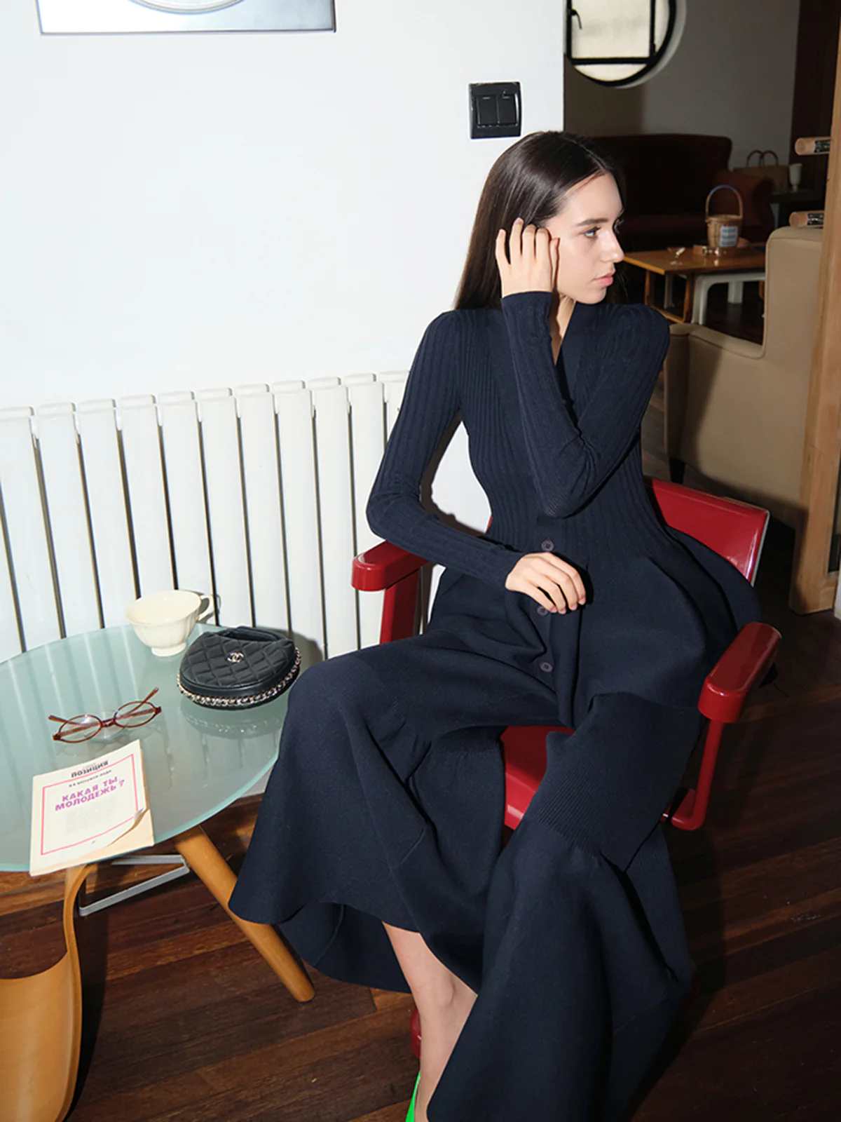 Mid-Waist Ruffle Sweater Pants - Image 2
