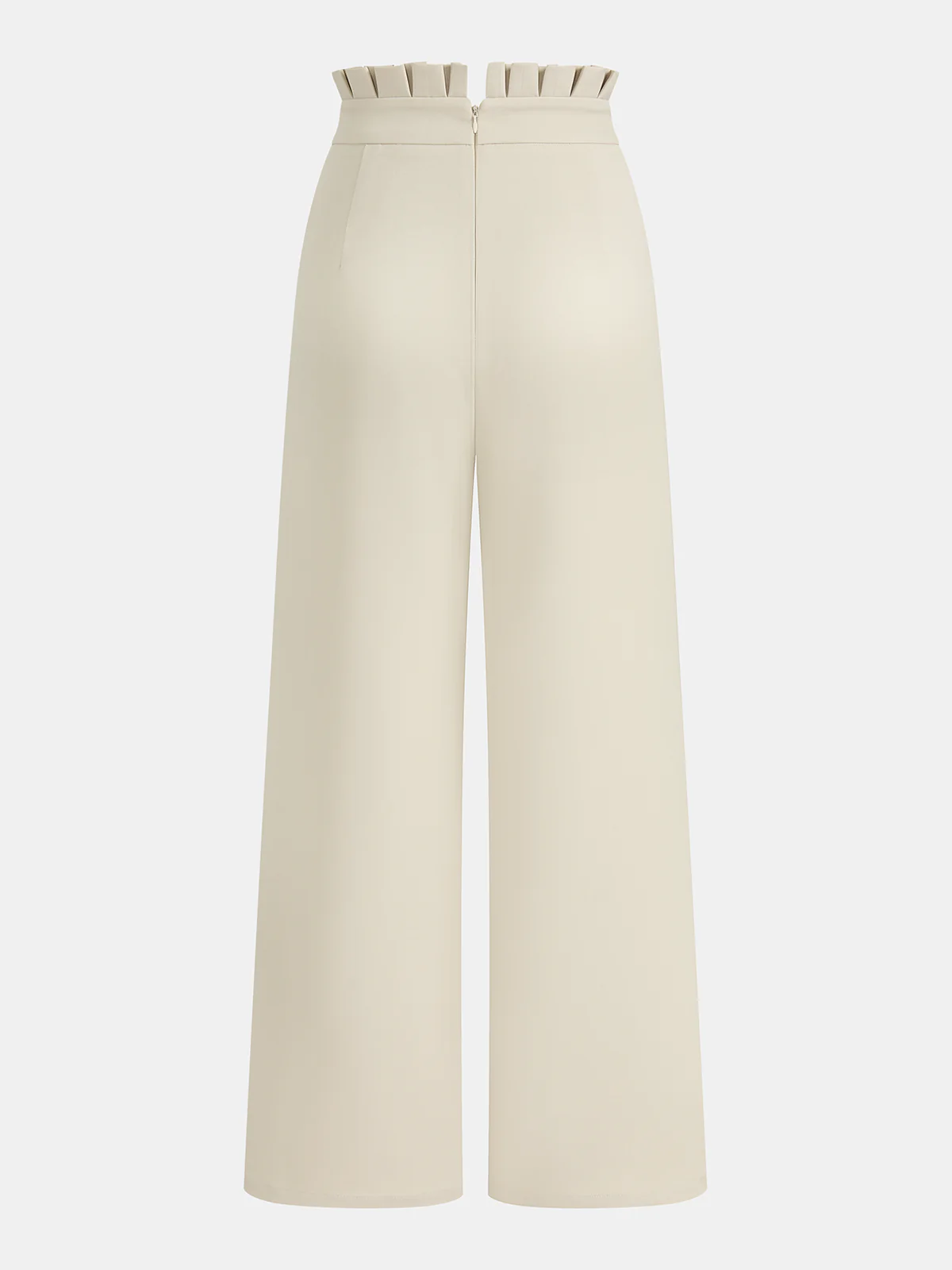 Mid-Waist Ruffled Wide-Leg Pants - Image 2