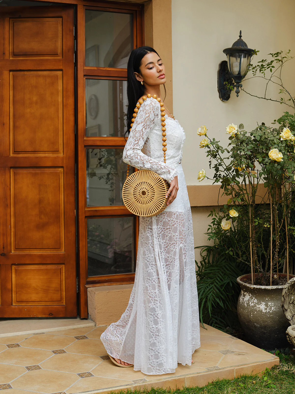 Mid-Waist Semi-Sheer Lace Skirt - Image 6
