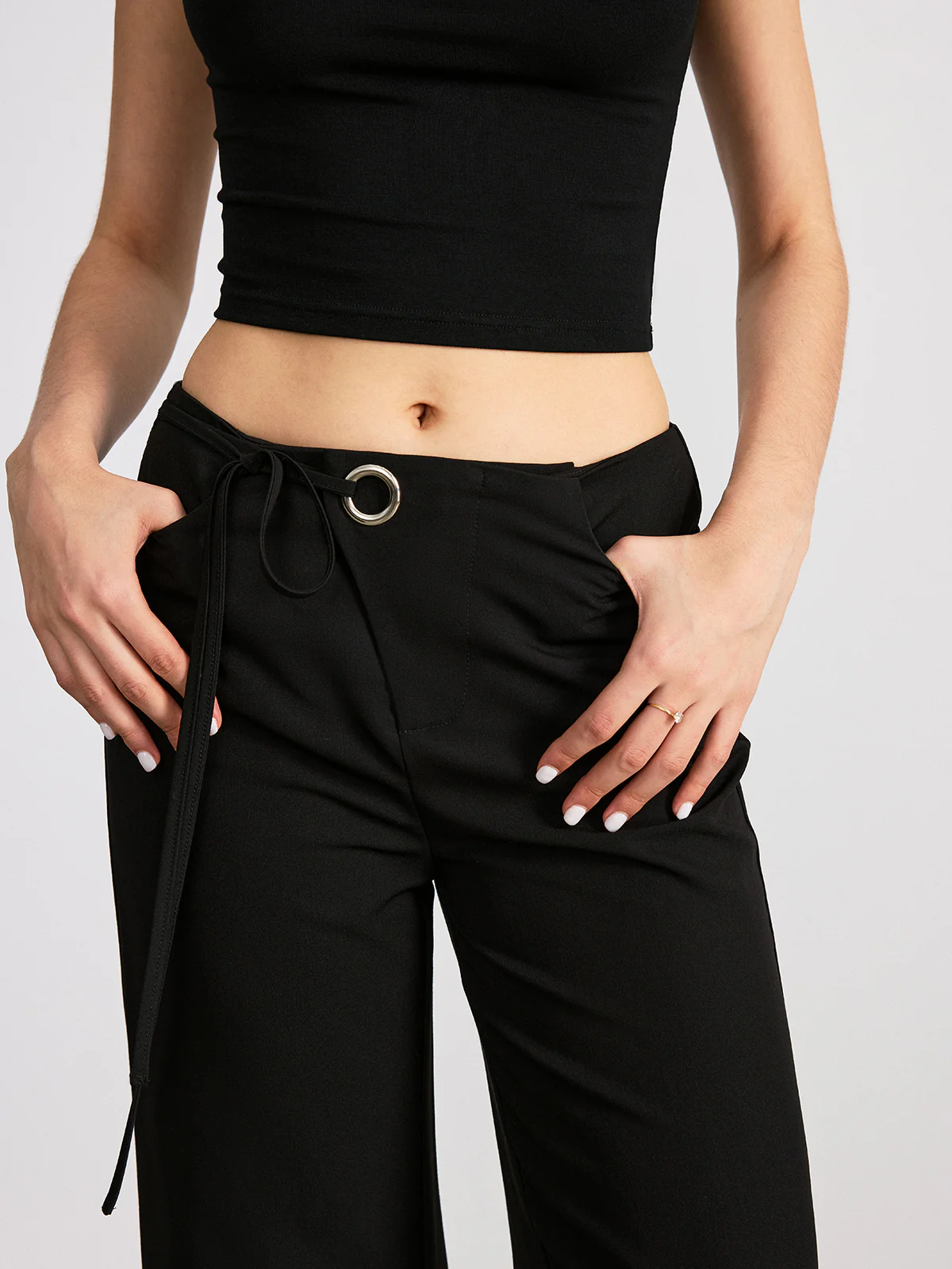 Mid-Waist Straight-Leg Pants - Image 2