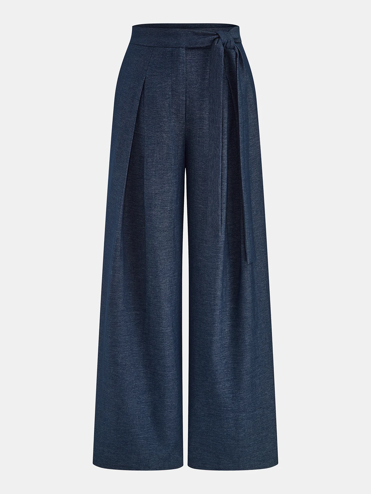 Mid-Waist Tie-Waist Wide Leg Pants