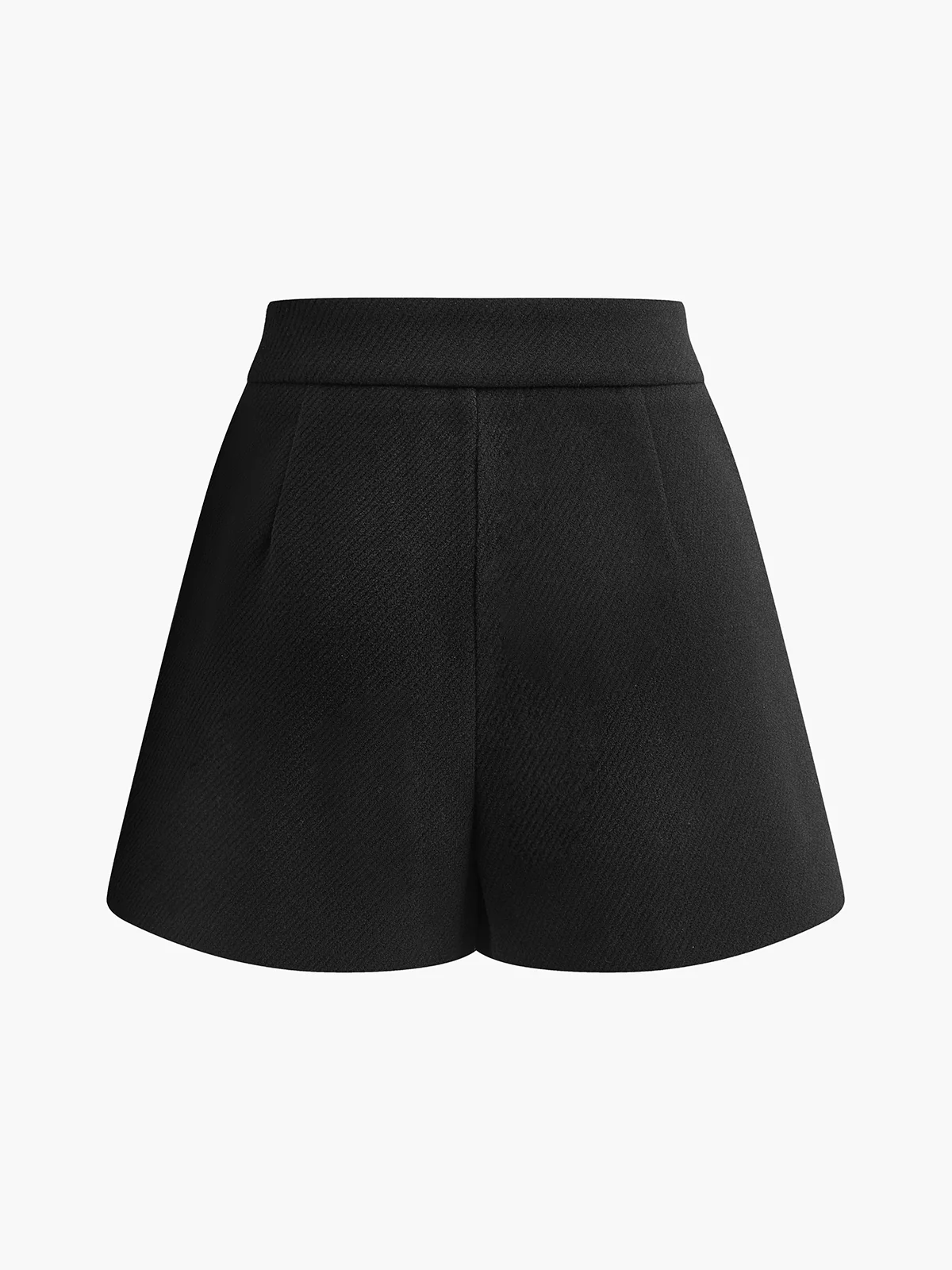 Mid-Waist Tweed Pockets Wide-Leg Shorts - Image 10