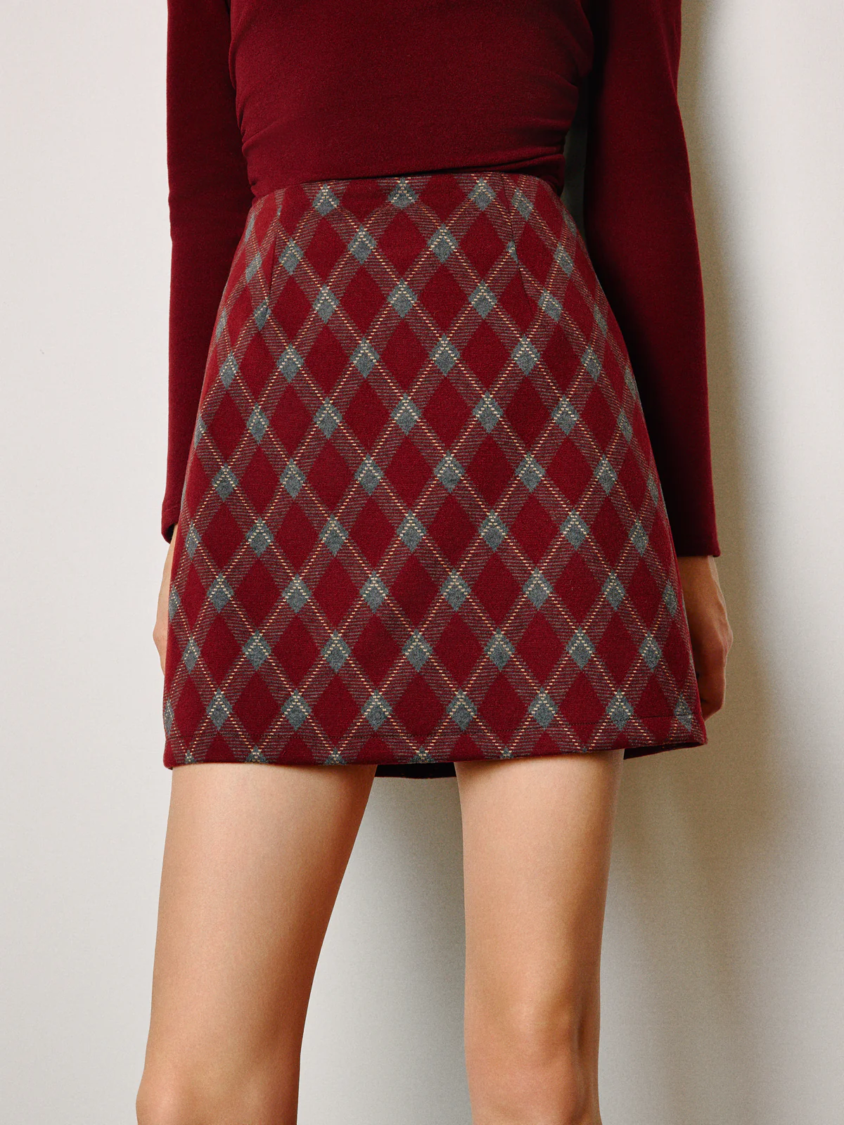 Mid-Waist Tweed Zipper Skirt - Image 7