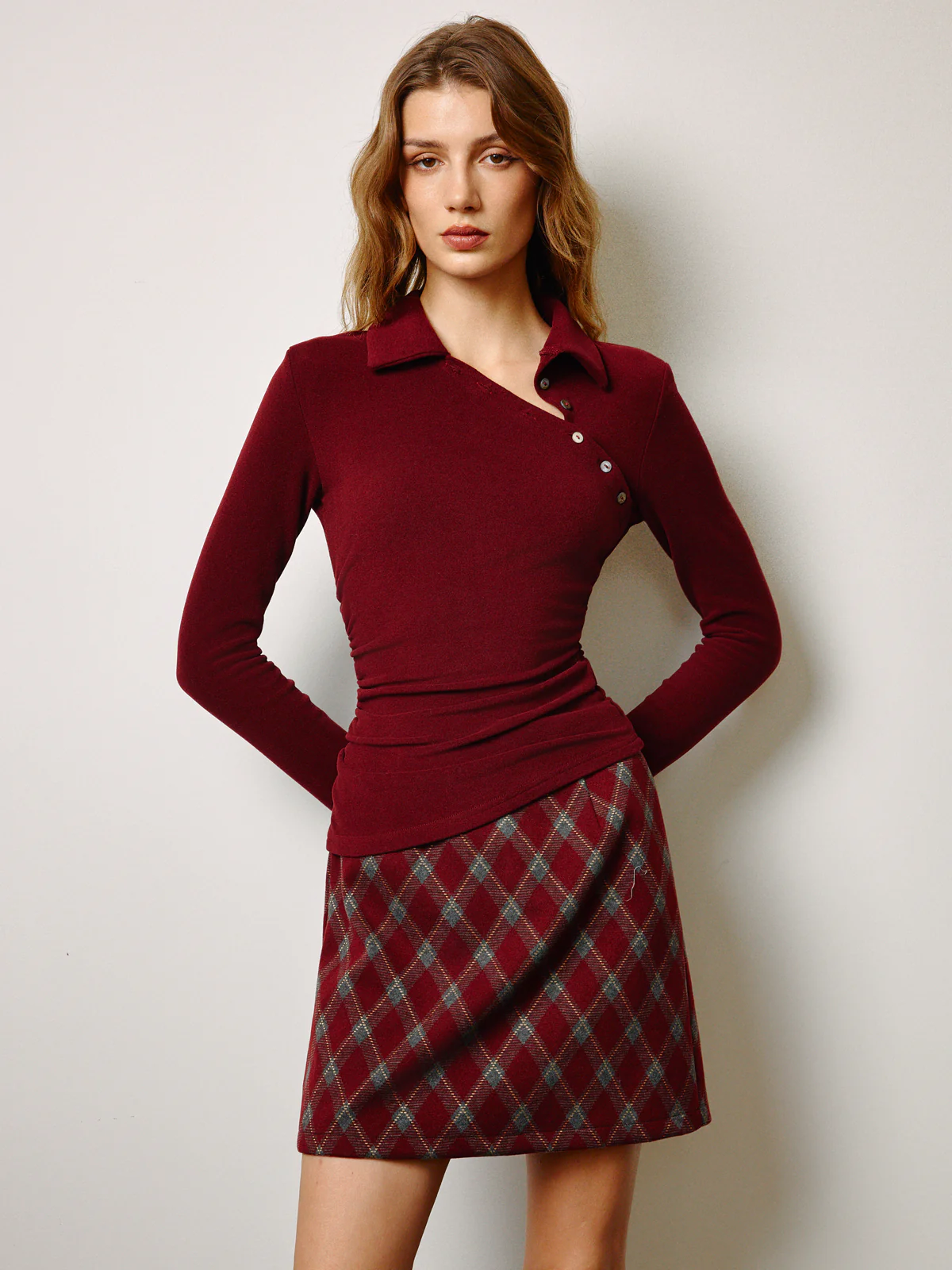 Mid-Waist Tweed Zipper Skirt - Image 9