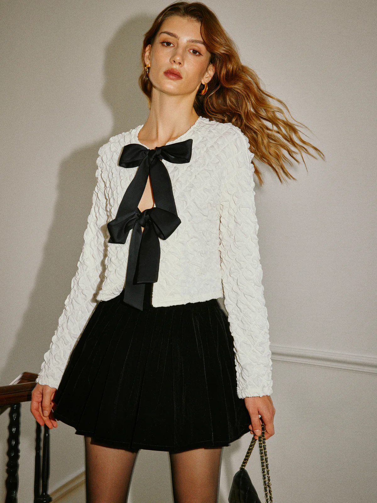 Mid-Waist Umbrella Shape Pleated Skirt - Image 8