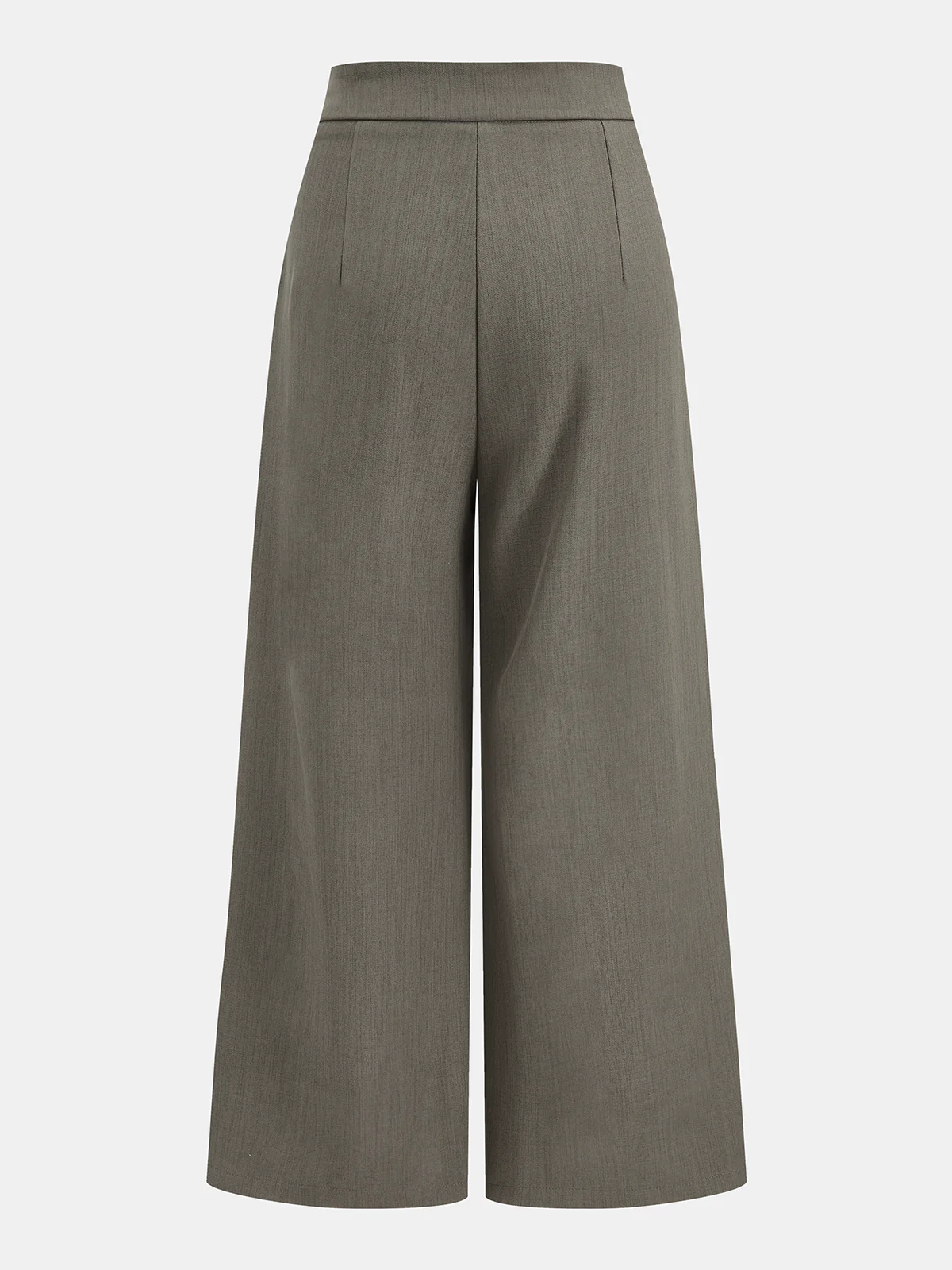 Mid-Waist Wrap-Front Wide-Leg Pants - Image 2