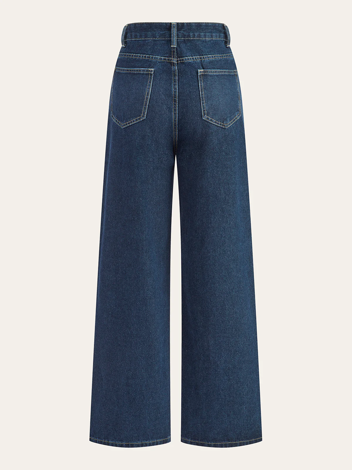 Mid-Waisted Wide-Leg Denim Pants - Image 2