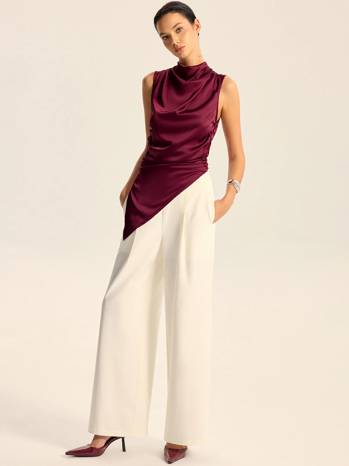 Mid-Waisted Wide-Leg Pants - Image 3