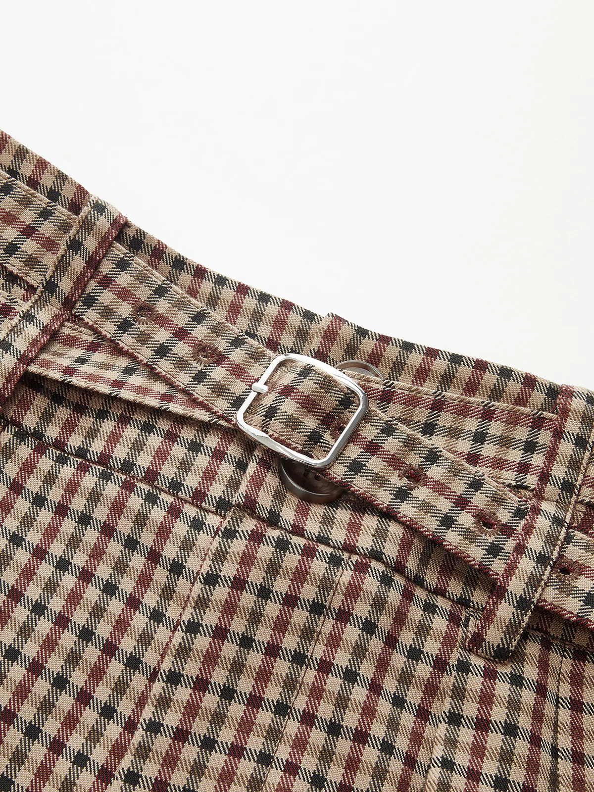 Mid-Waistt Checkered Wide-Leg Pants - Image 4