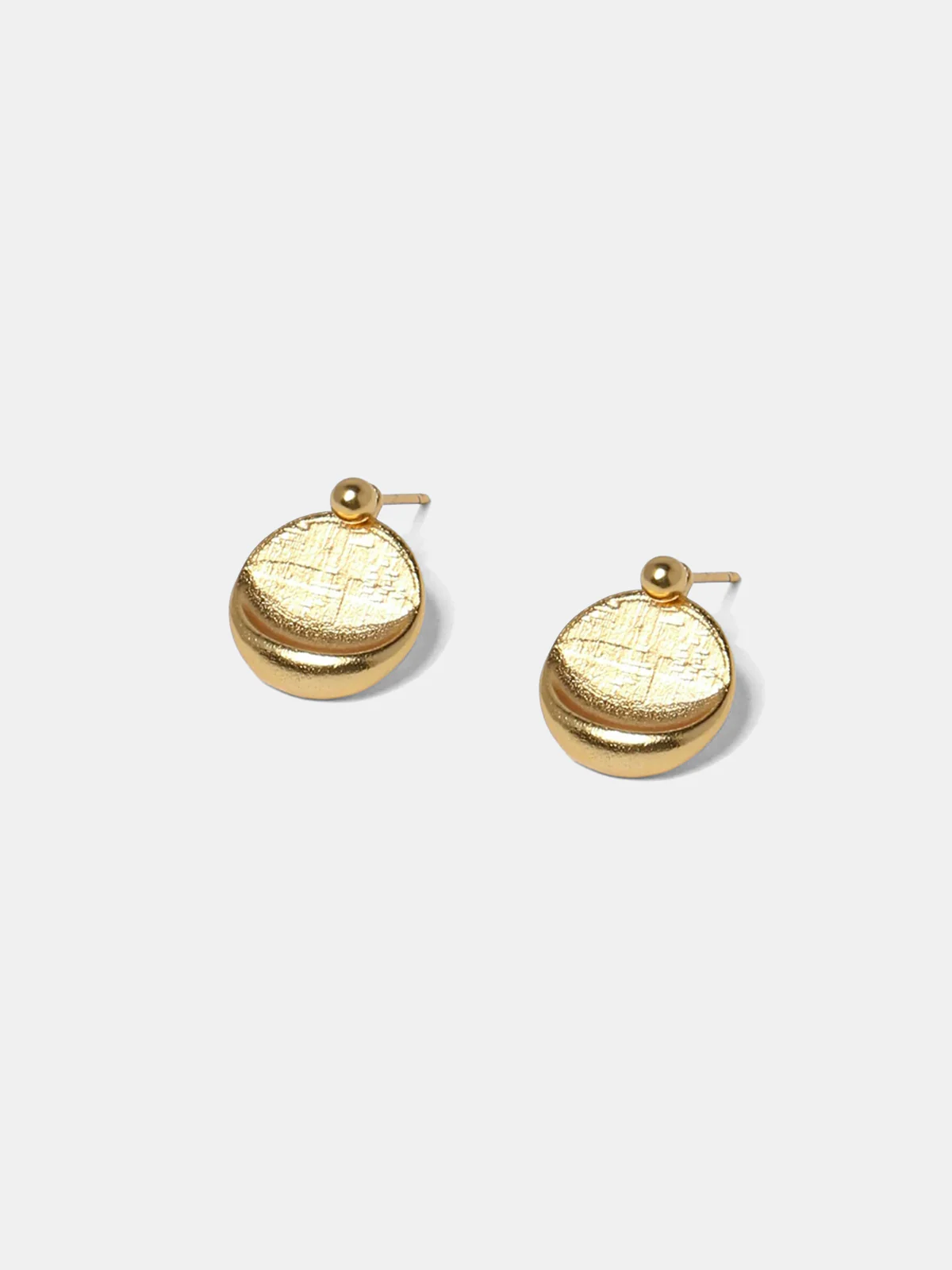 Minimalist Copper Disc Stud Earrings - Image 2