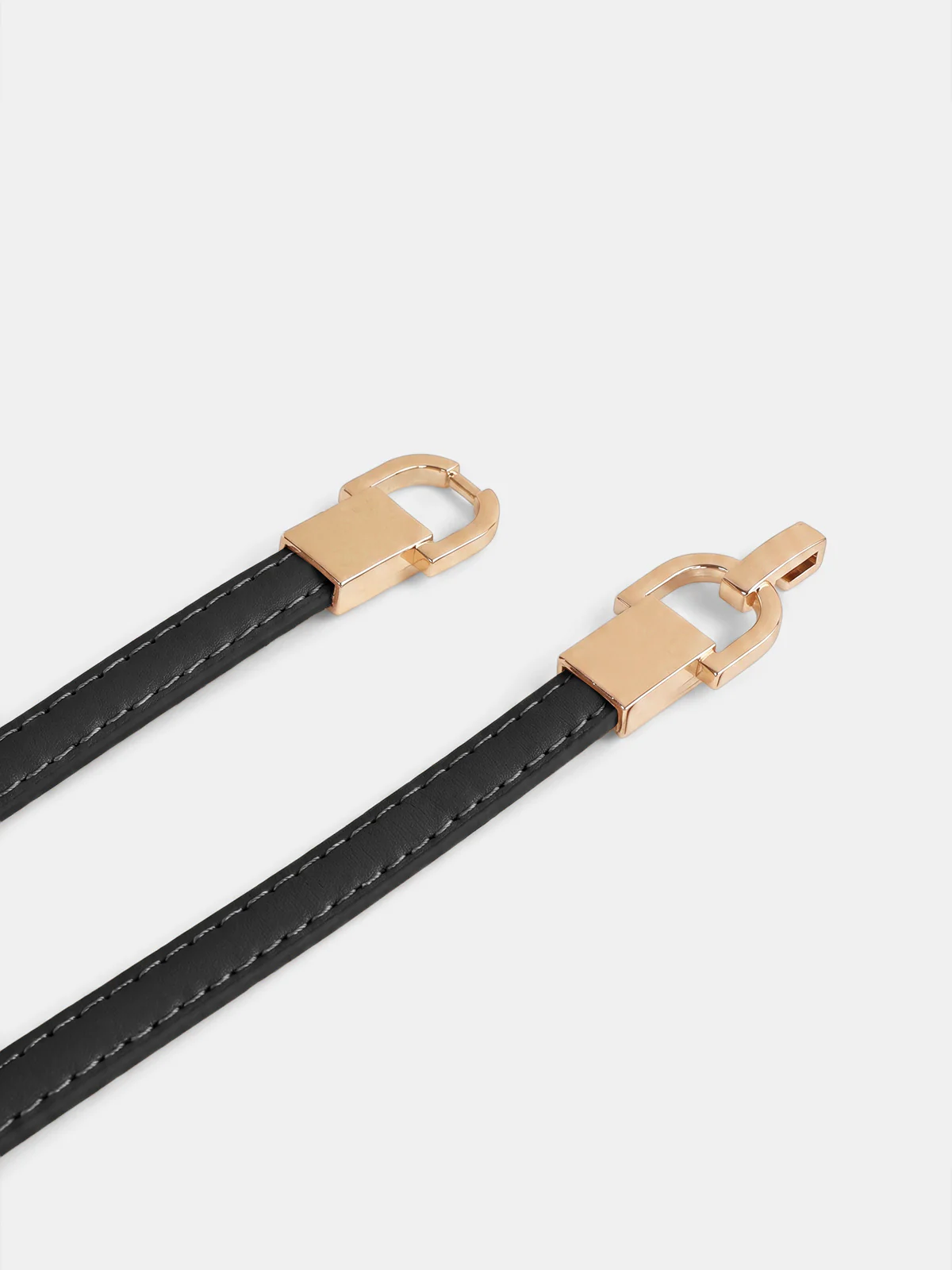 Minimalist Metal Buckle Thin Leather Waist Belt - Image 3
