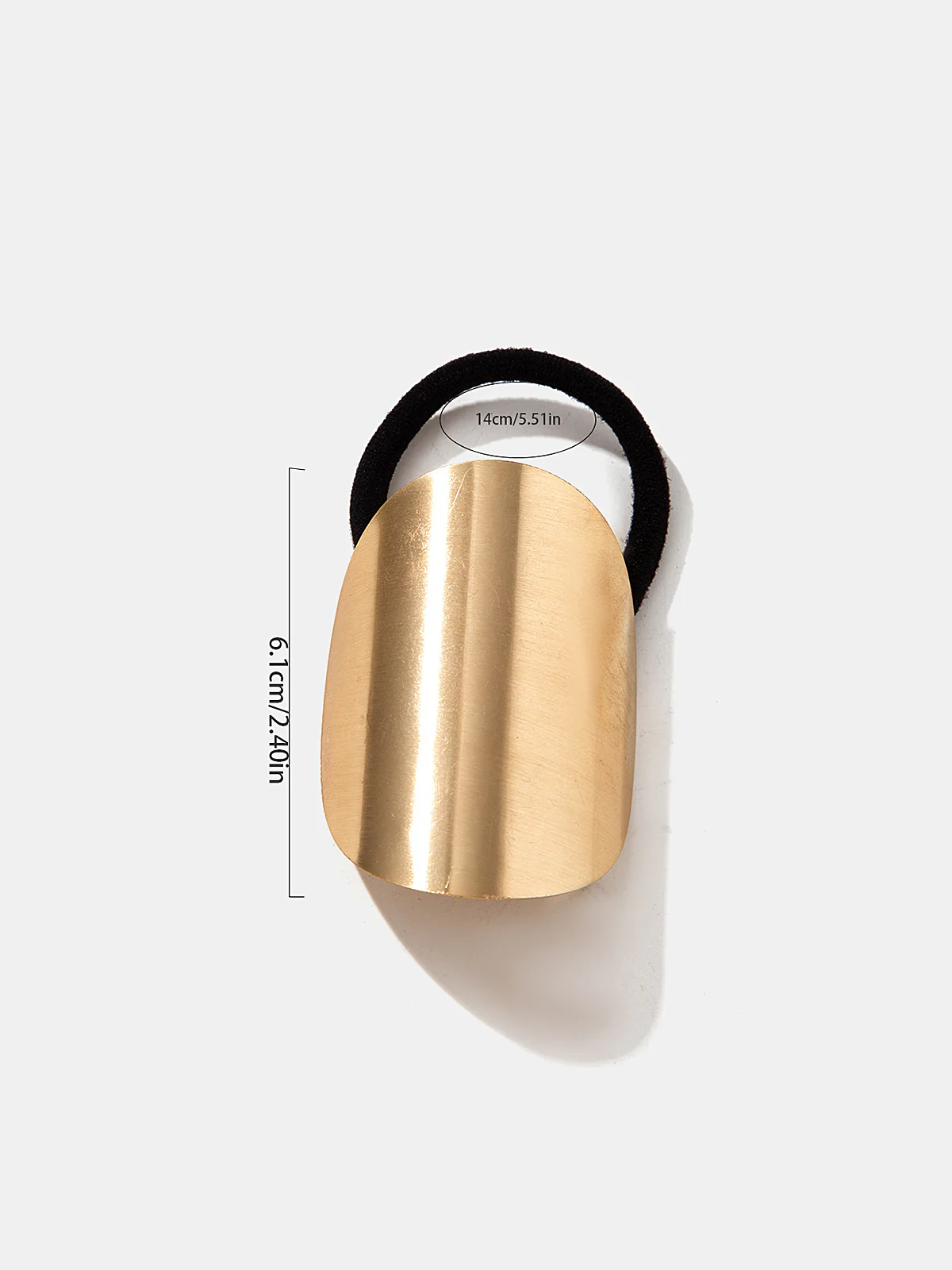 Minimalist Metallic Oval Ponytail Hair Clip - Image 2