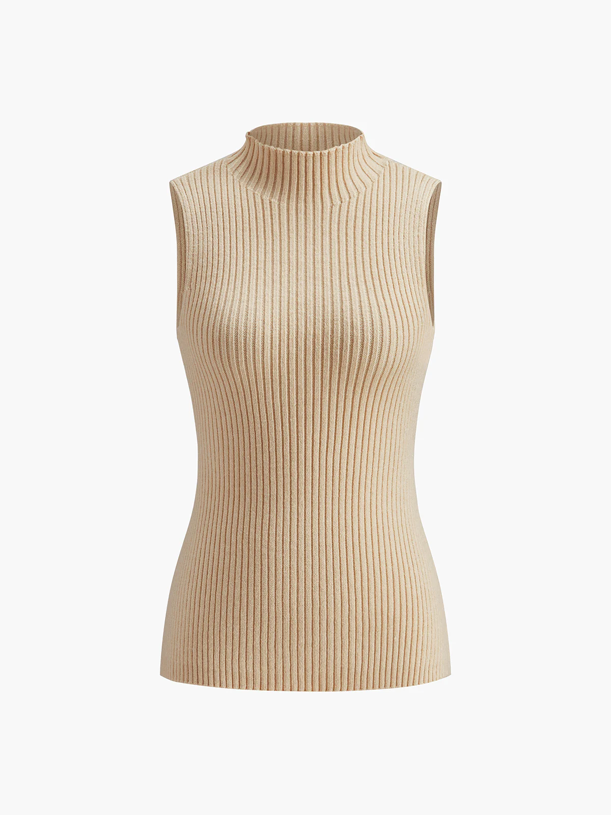 Minimalist Mock Neck Rib Tank Top - Image 5