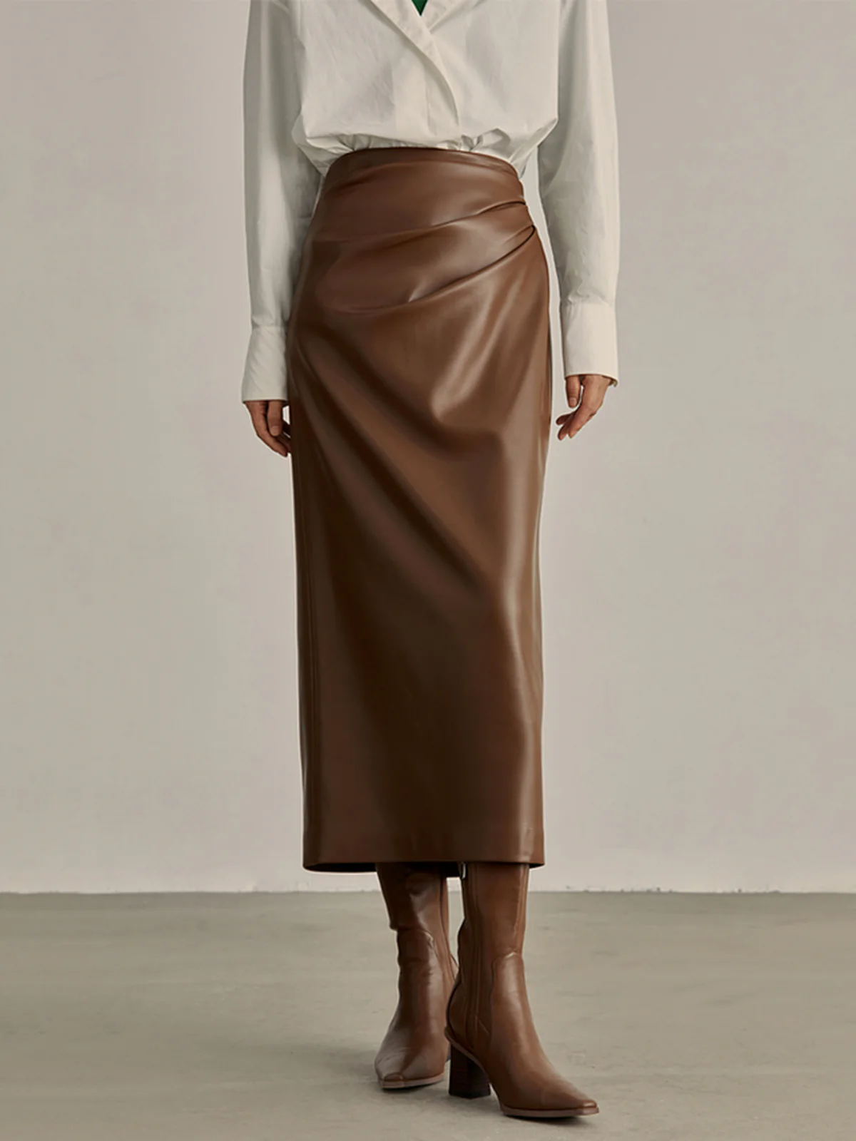 Minimalist PU Leather Skirt - Image 7