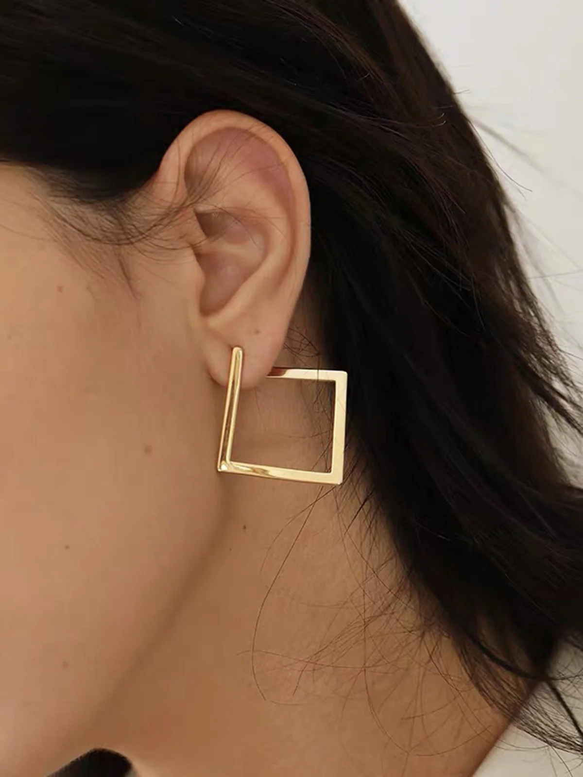 Minimalist Square Drop Earrings - Image 3