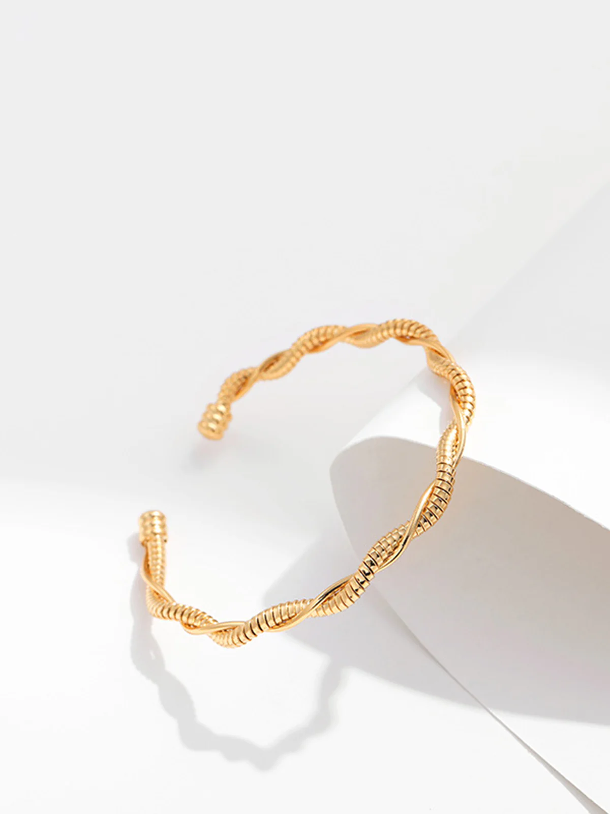 Minimalist Twist Open Bracelet - Image 2