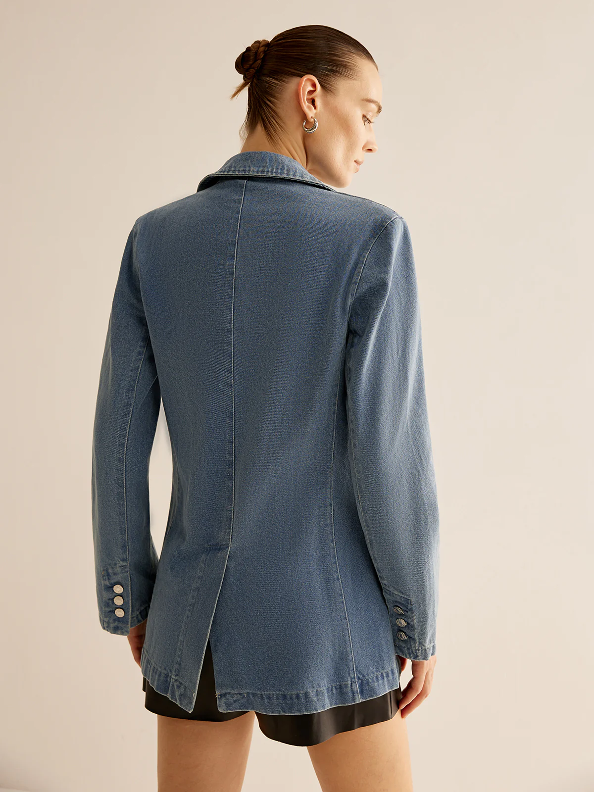 Minimalist Washed Denim Jacket - Image 6