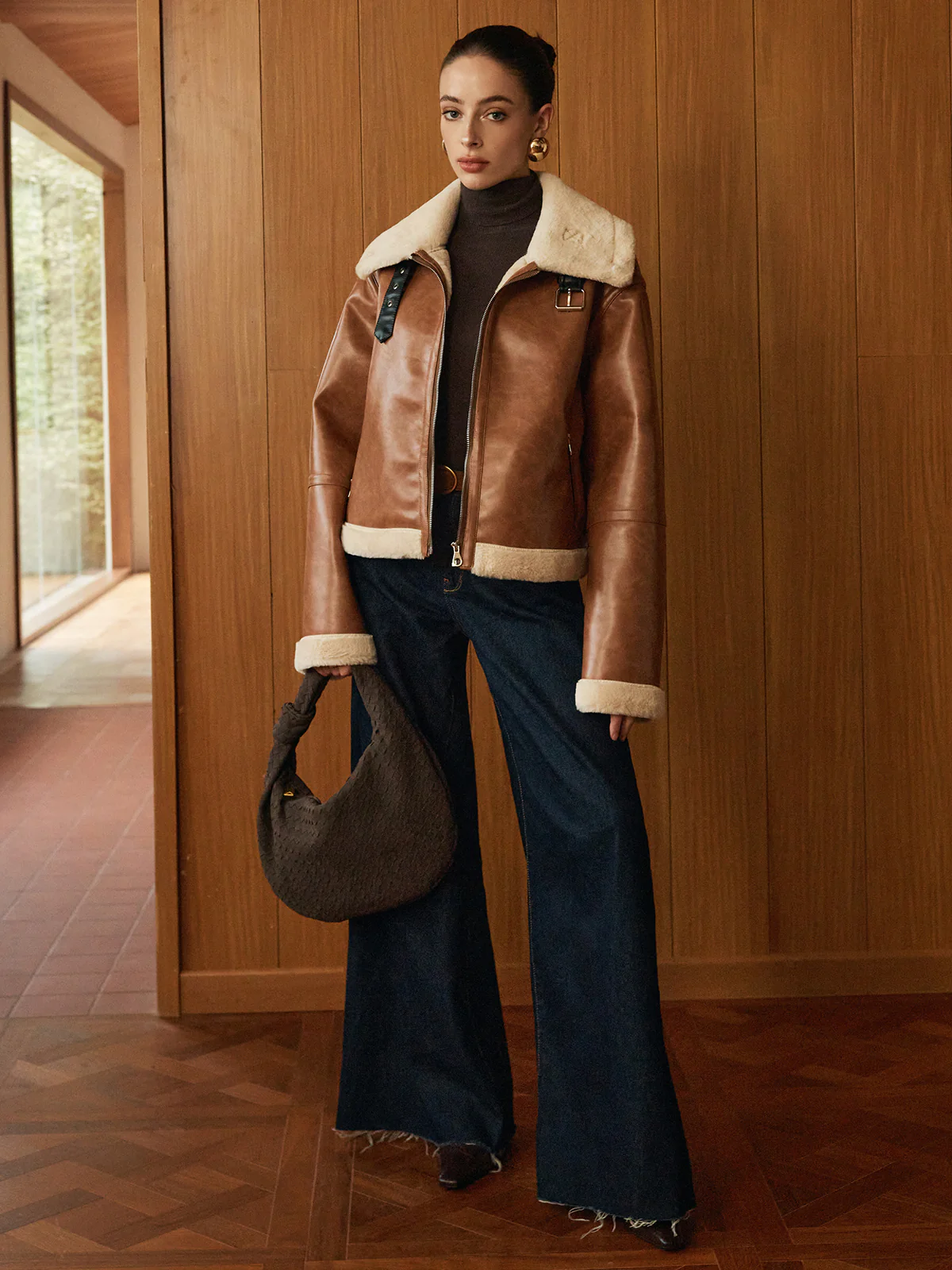 Minky Faux Leather Zipper Jacket - Image 6