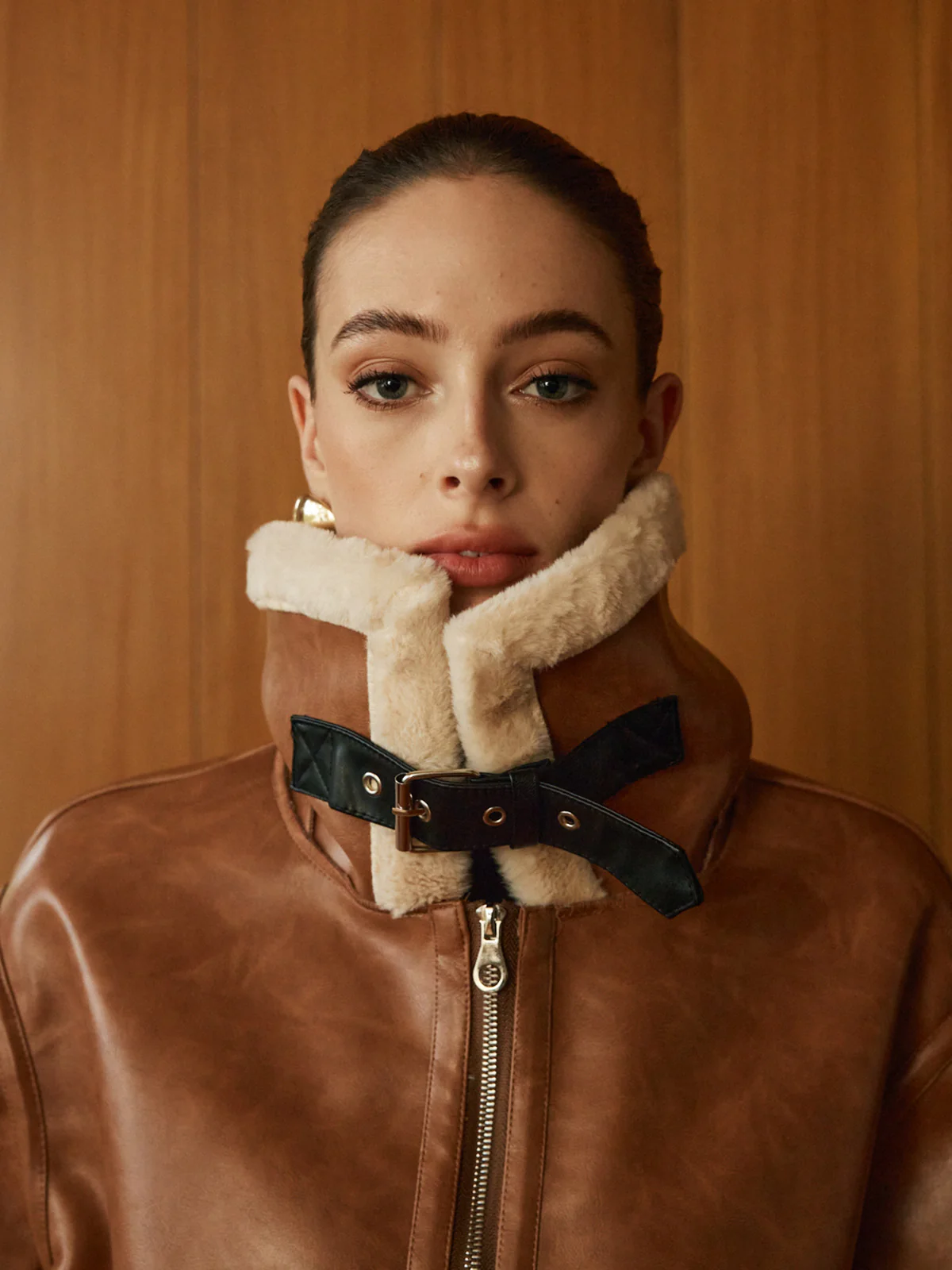 Minky Faux Leather Zipper Jacket - Image 7