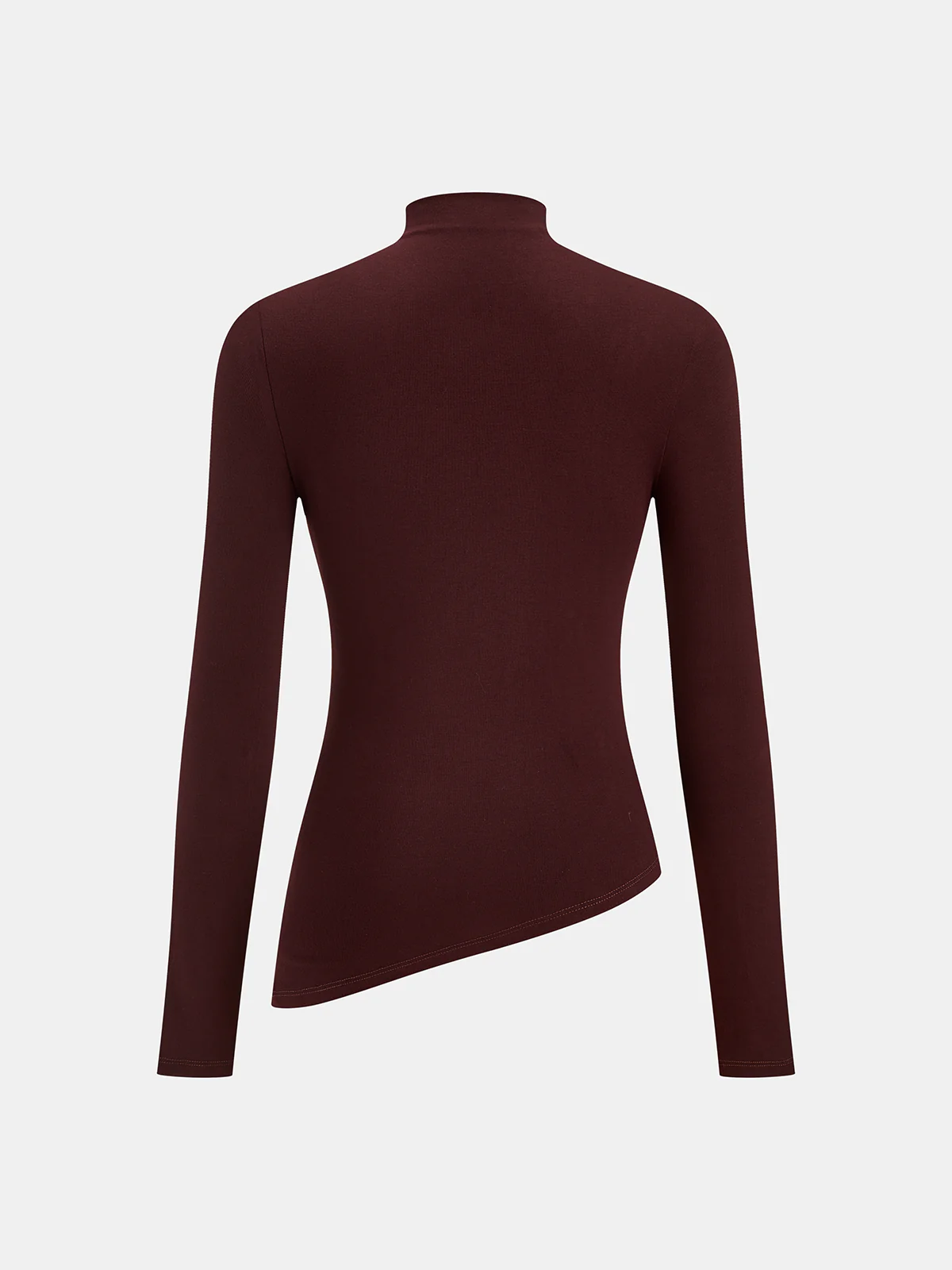 Mock Neck Asymmetric Hem Flower-Sequin Top - Image 2