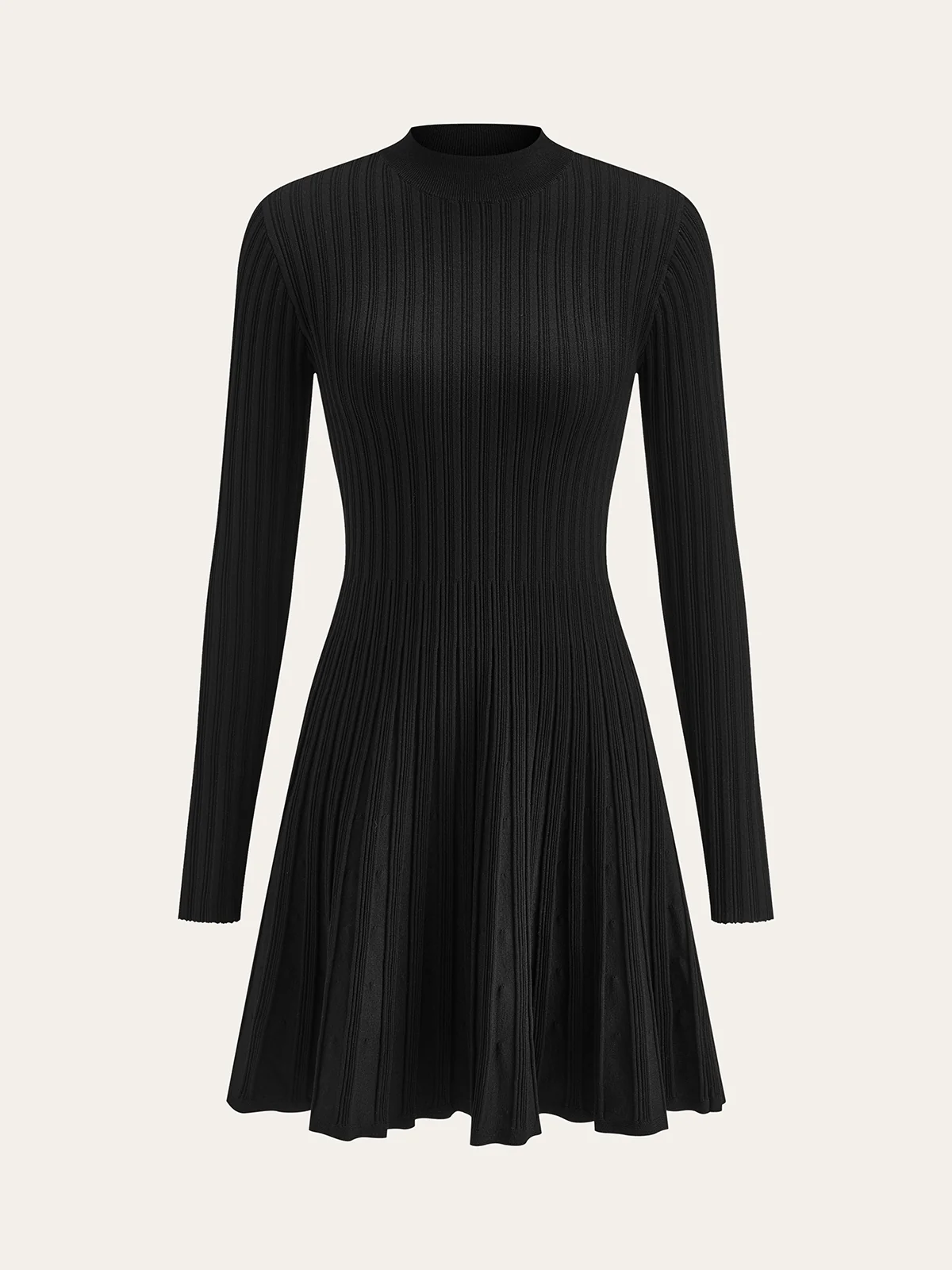 Mock Neck Flared Sweater Dress - Image 2