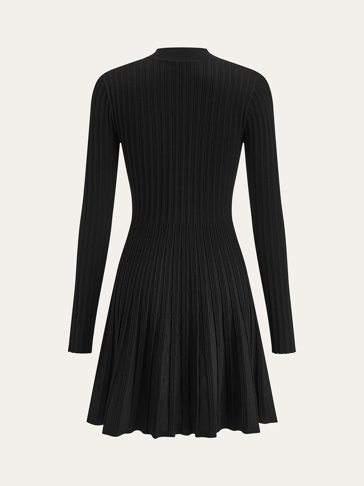 Mock Neck Flared Sweater Dress - Image 3