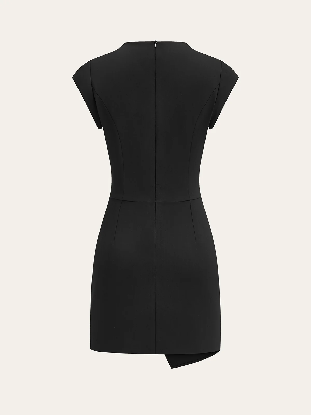 Mock Neck Mini Dress with Metal Buckle Detail - Image 4