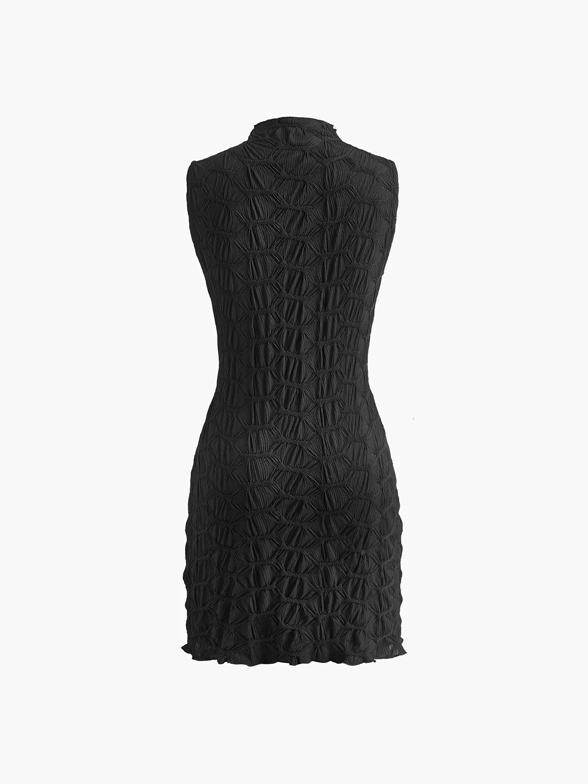 Mock Neck Plisse Detailed Dress - Image 2