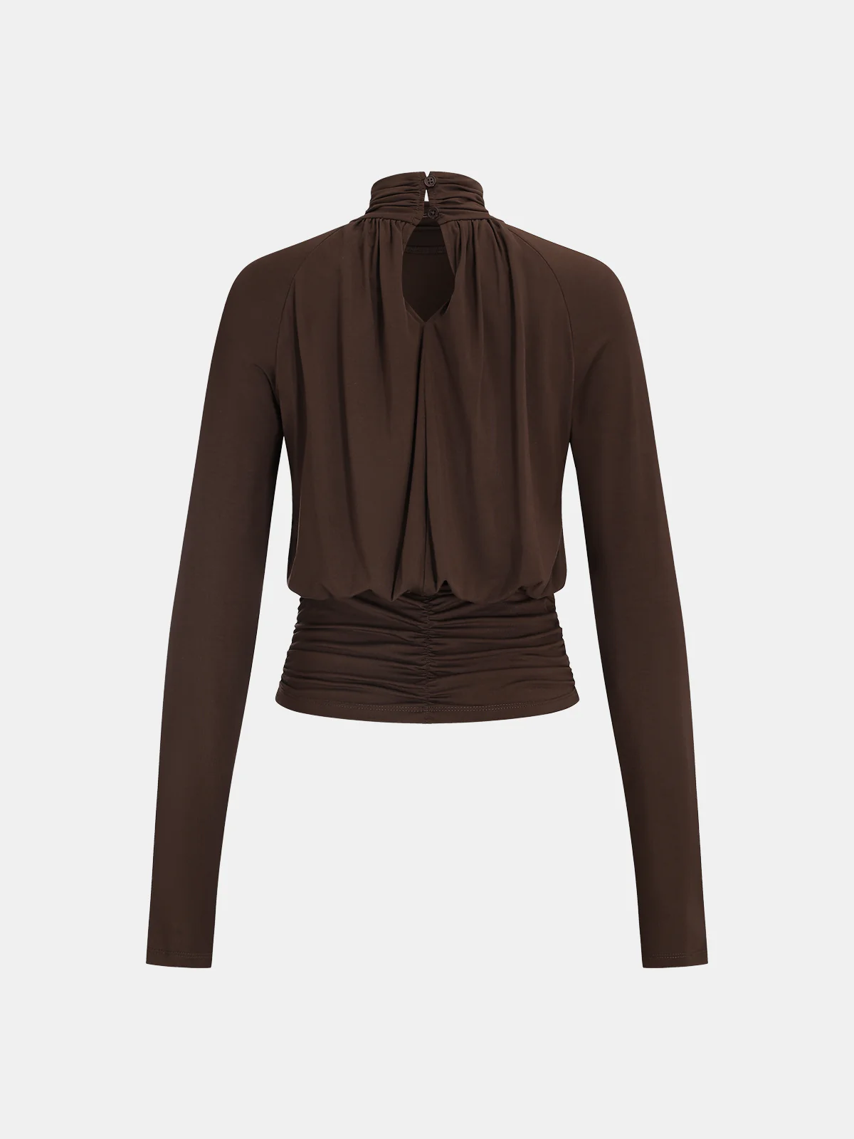 Mock Neck Ruched Modal Long-Sleeve Top - Image 2