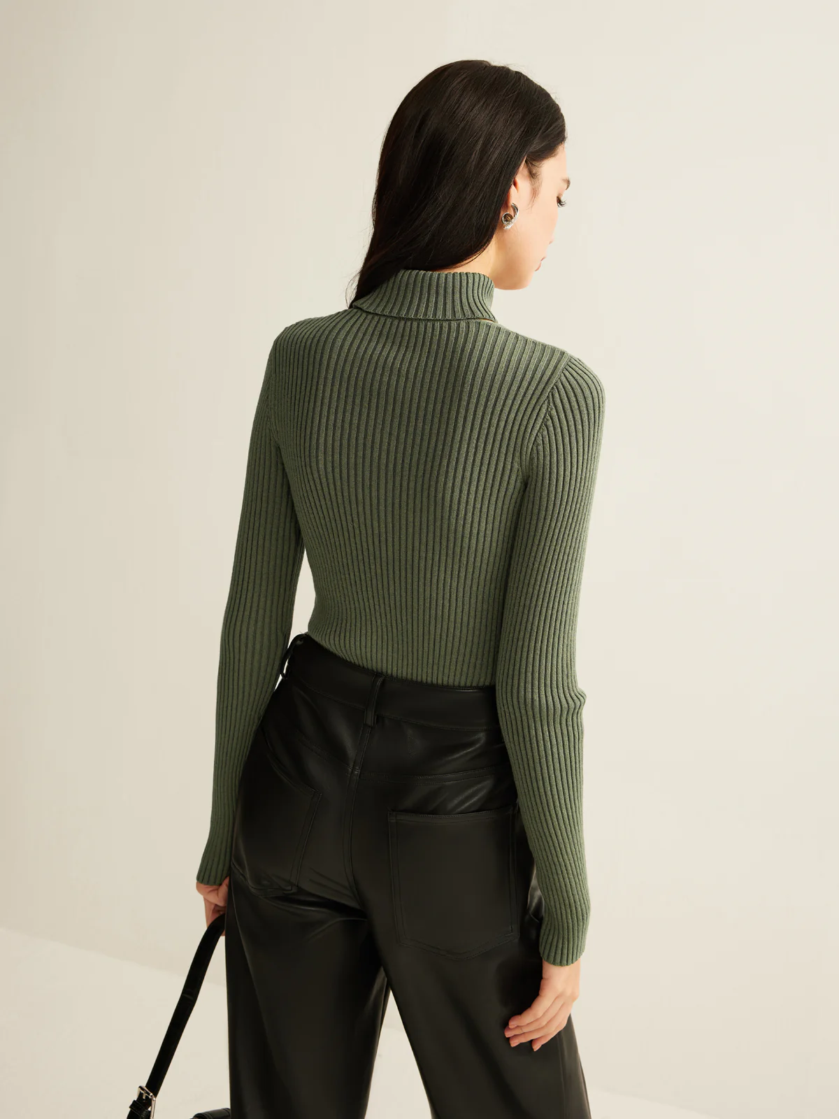 Mock Neck Skinny Knit Top - Image 3