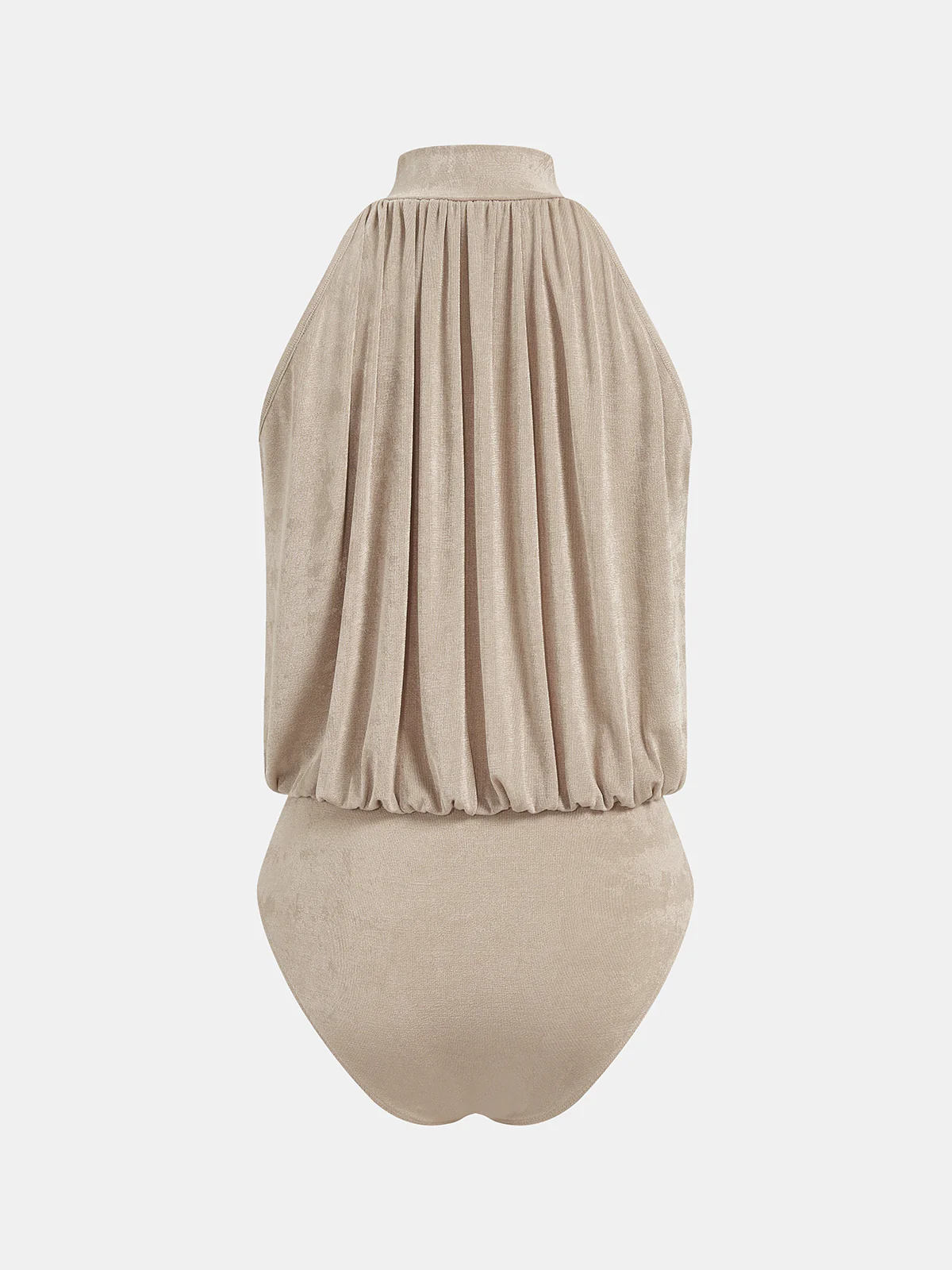 Mock Neck Sleeveless Ruched Bodysuit - Image 2