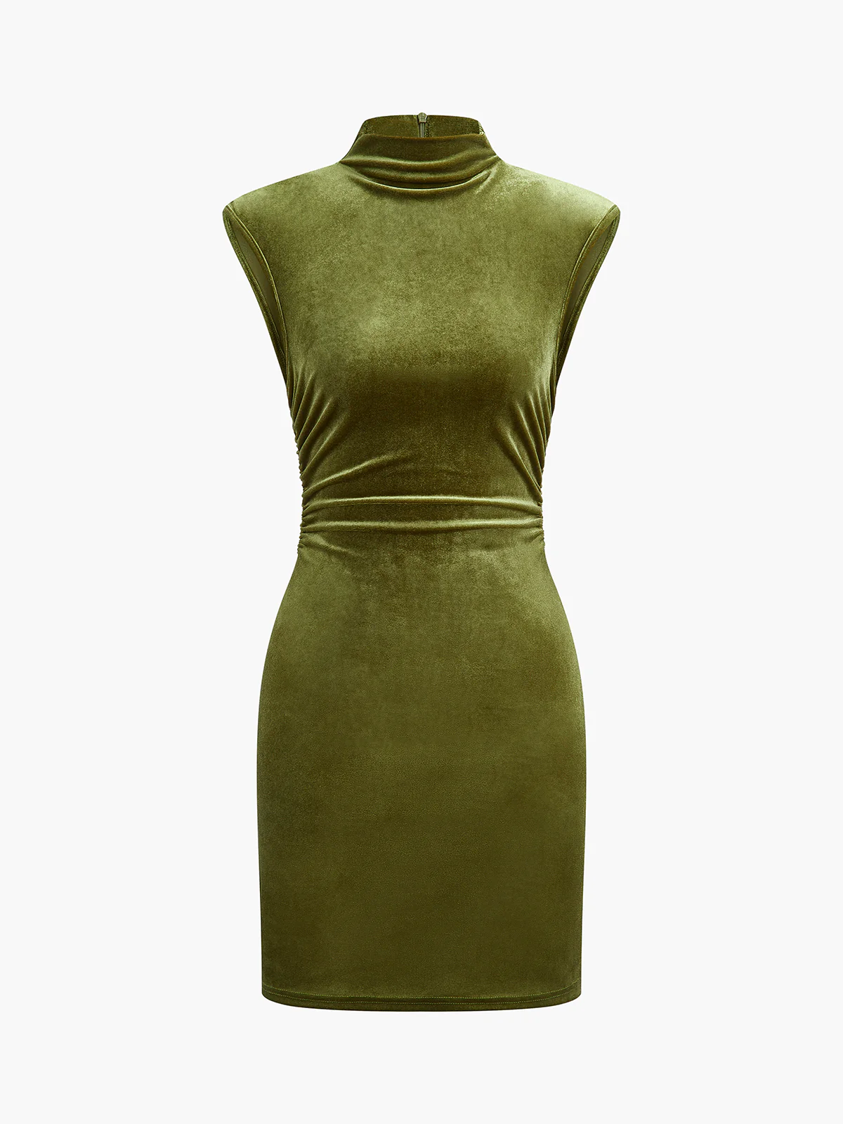 Mock Neck Sleeveless Velvet Dress - Image 8