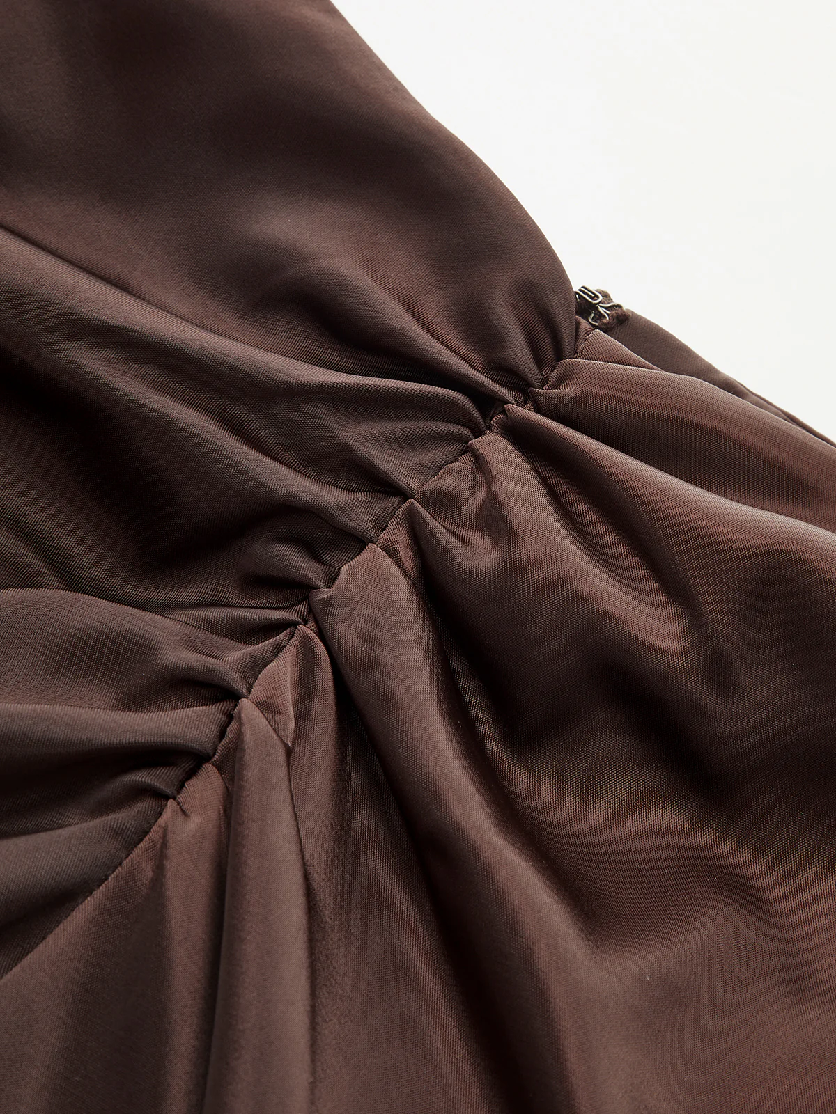 Mock Neck Top and Ruched Satin Skirt Set - Image 9
