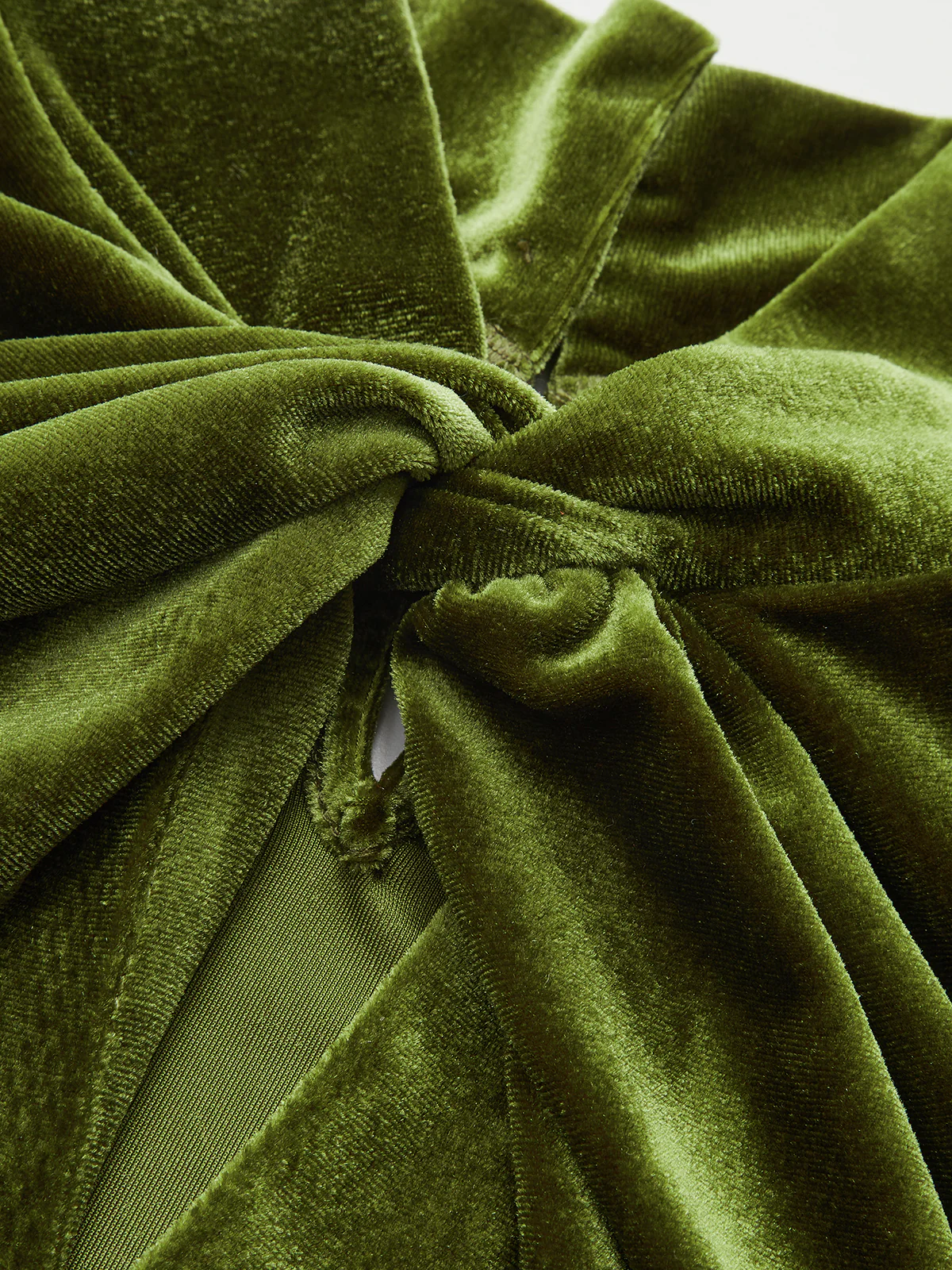Mock-Neck Velvet Ruched Cutout Shirt - Image 3