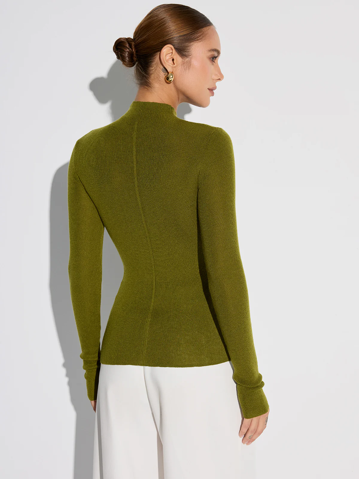 Mock Neck Wool-Blend Knit Top - Image 5