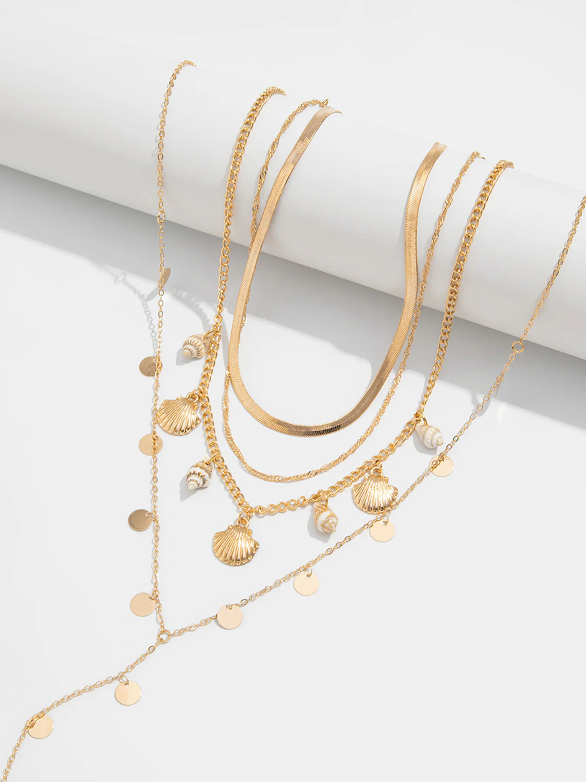 Multi Layer Seashell Disc Charm Necklace - Image 3