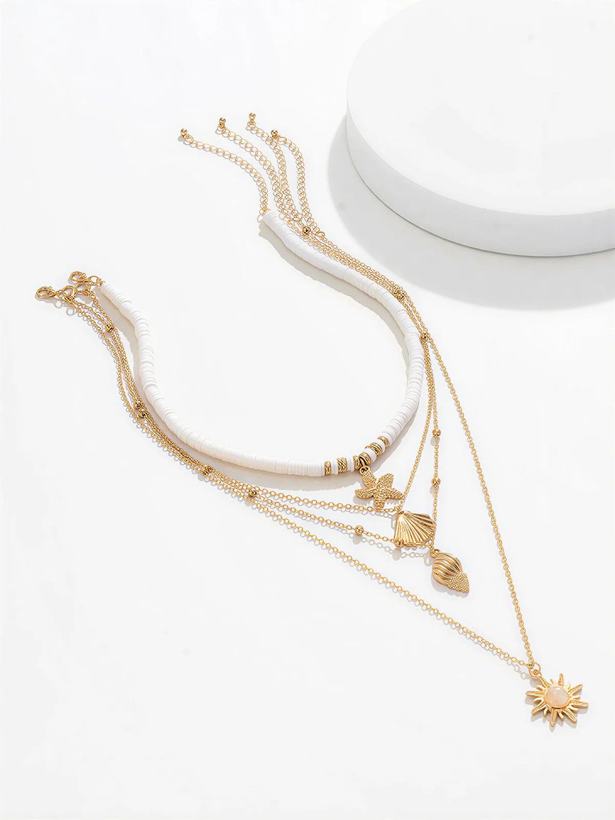 Multi Layered Ocean Charm Necklace - Image 2