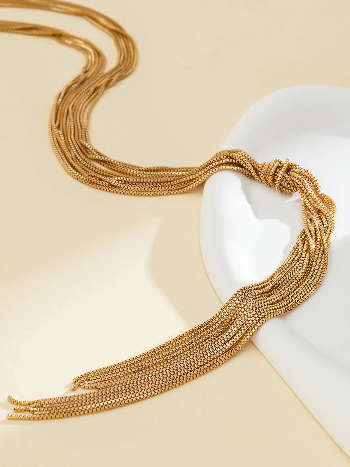 Multi-Strand Y-Shaped Tassel Necklace - Image 3
