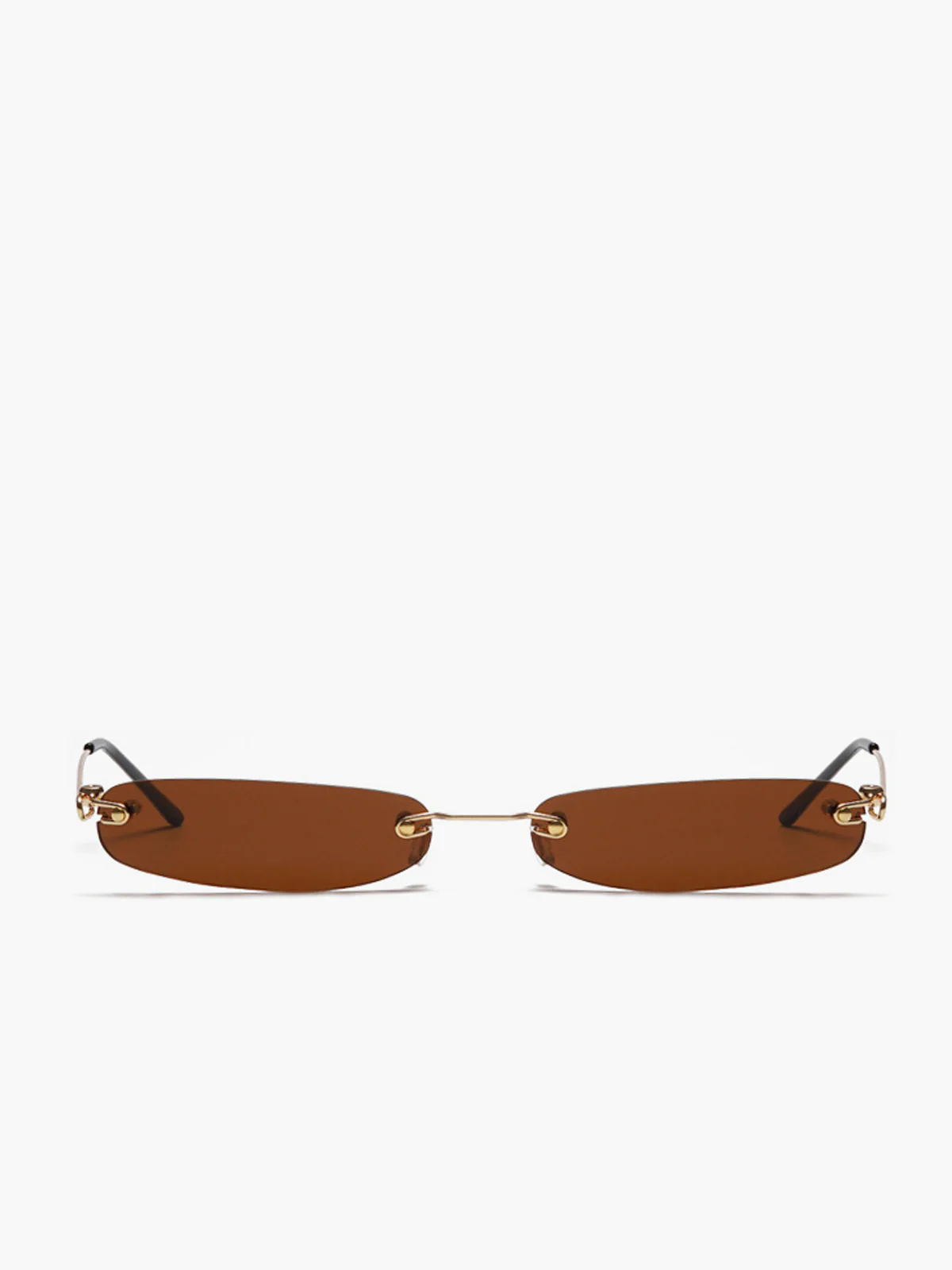 Narrow Rimless Rectangular Sunglasses - Image 2
